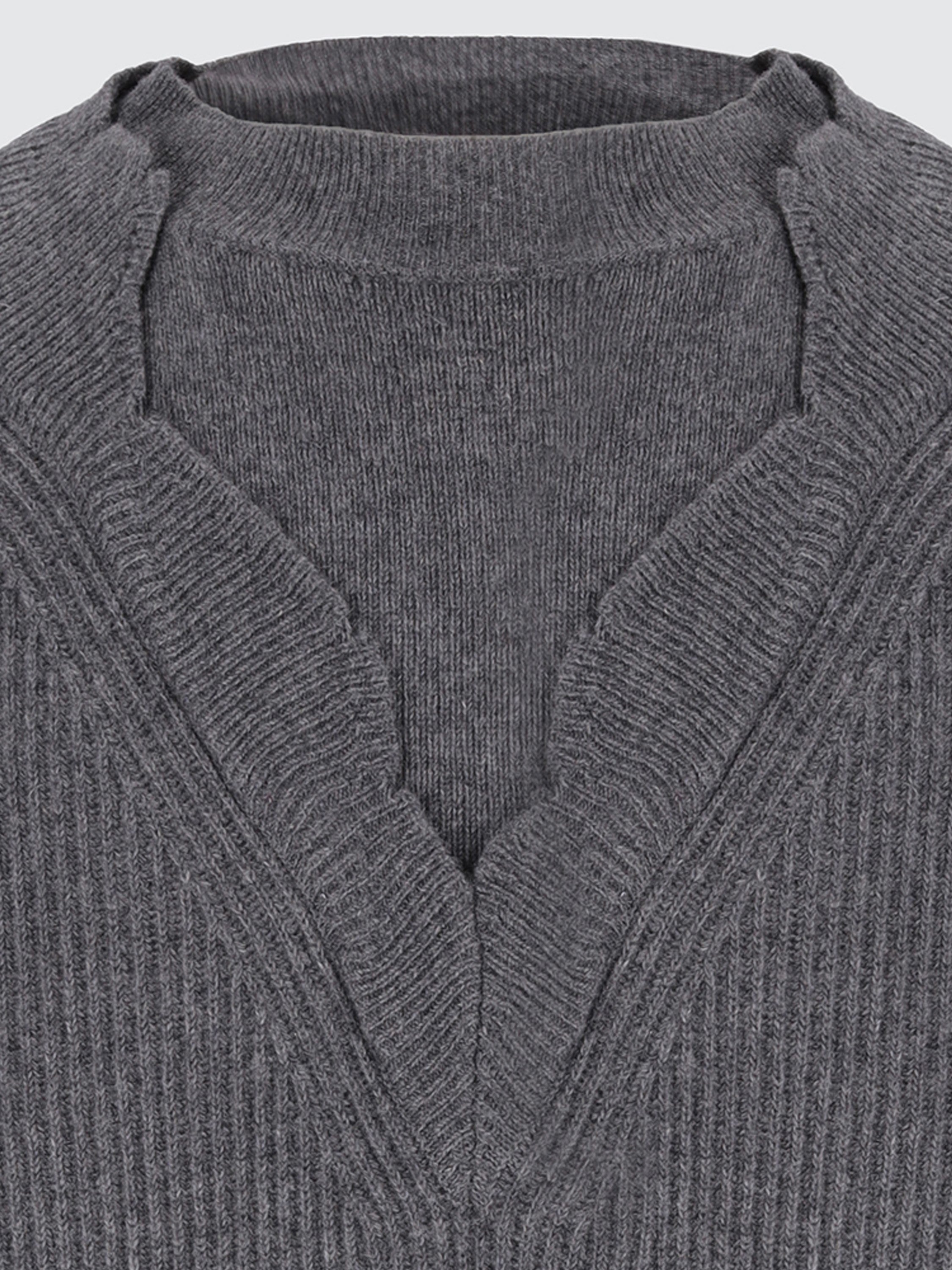 Maglia girocollo in lana double edge