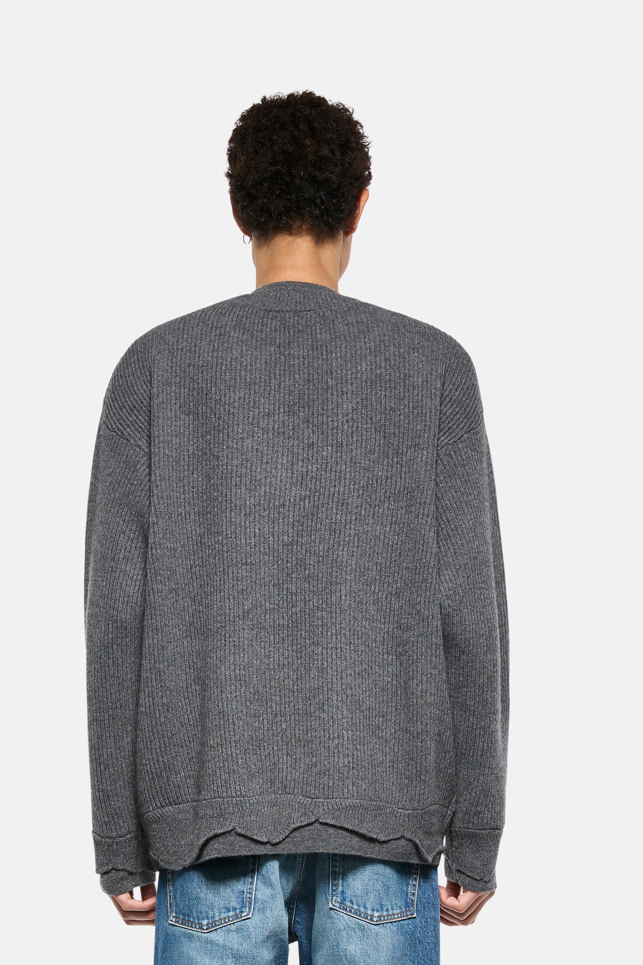 Maglia girocollo in lana double edge