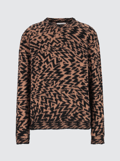 Maglia girocollo in lana e cashmere graphic