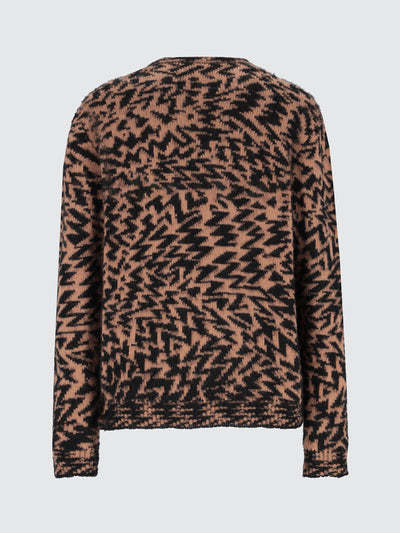 Maglia girocollo in lana e cashmere graphic