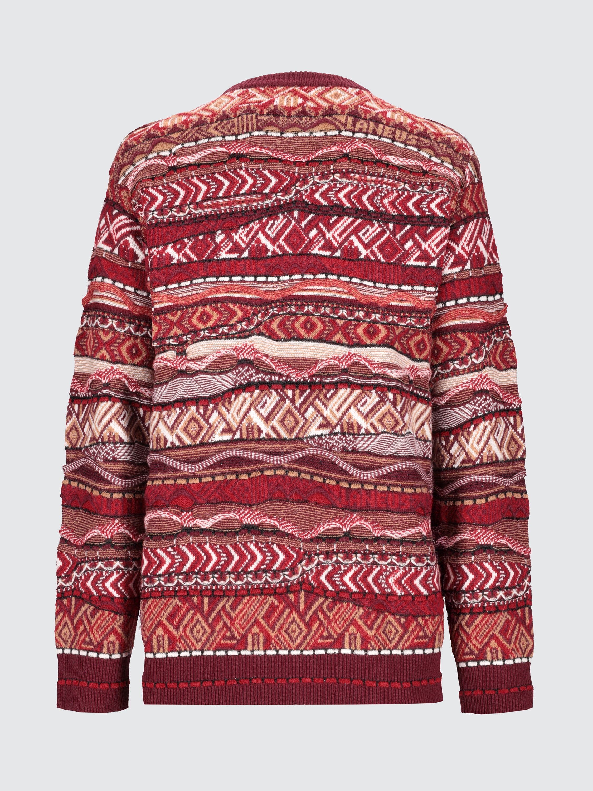 Maglia girocollo jacquard in baby alpaca