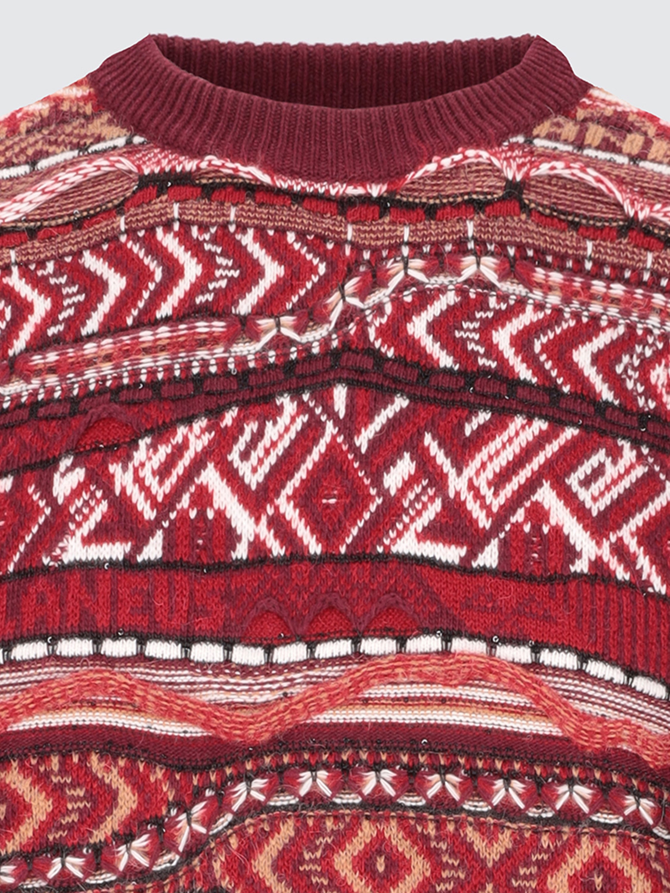 Maglia girocollo jacquard in baby alpaca