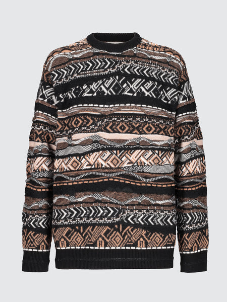 Maglia girocollo jacquard in baby alpaca