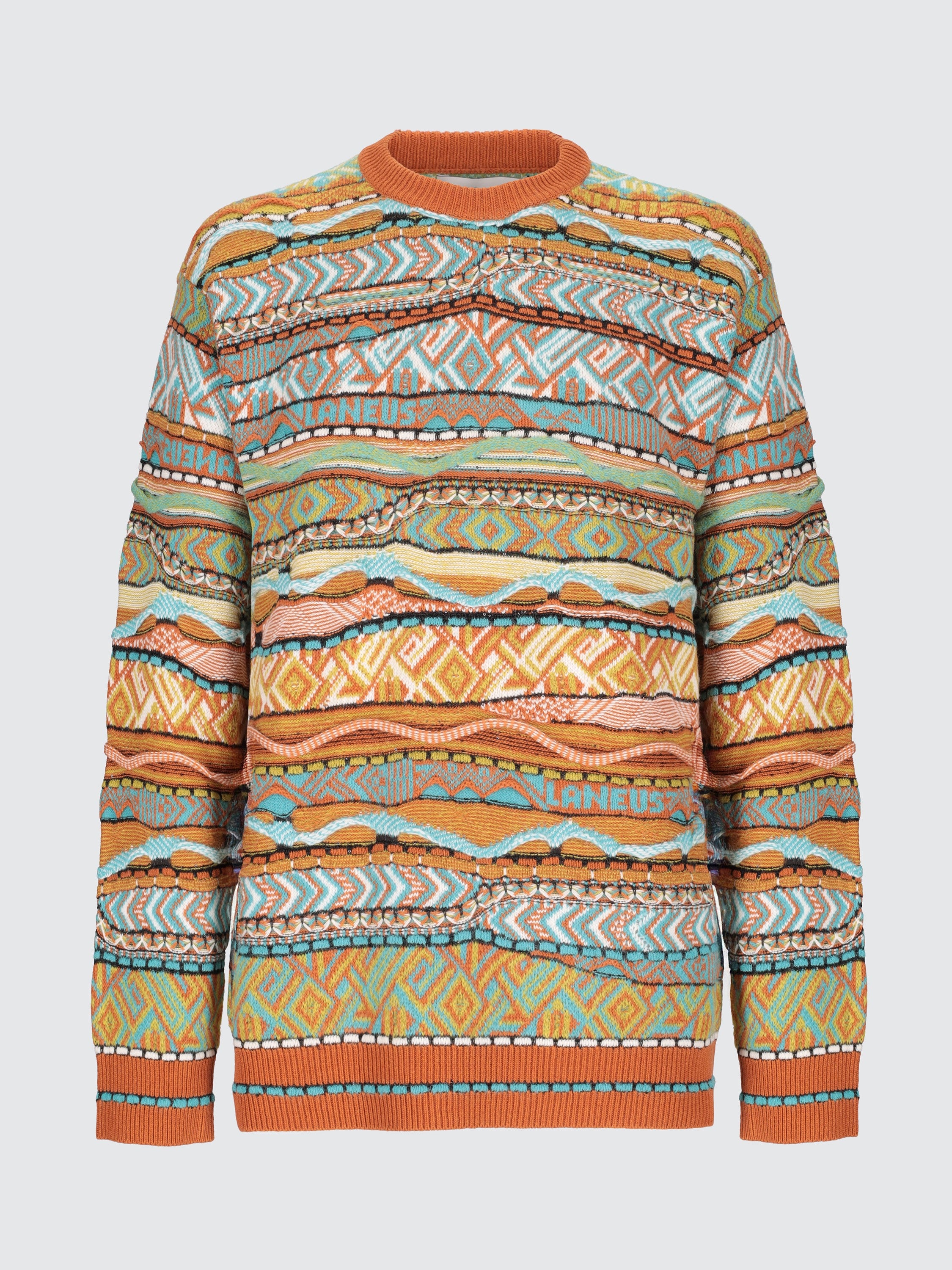 Maglia girocollo jacquard in baby alpaca