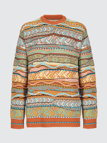 Maglia girocollo jacquard in baby alpaca