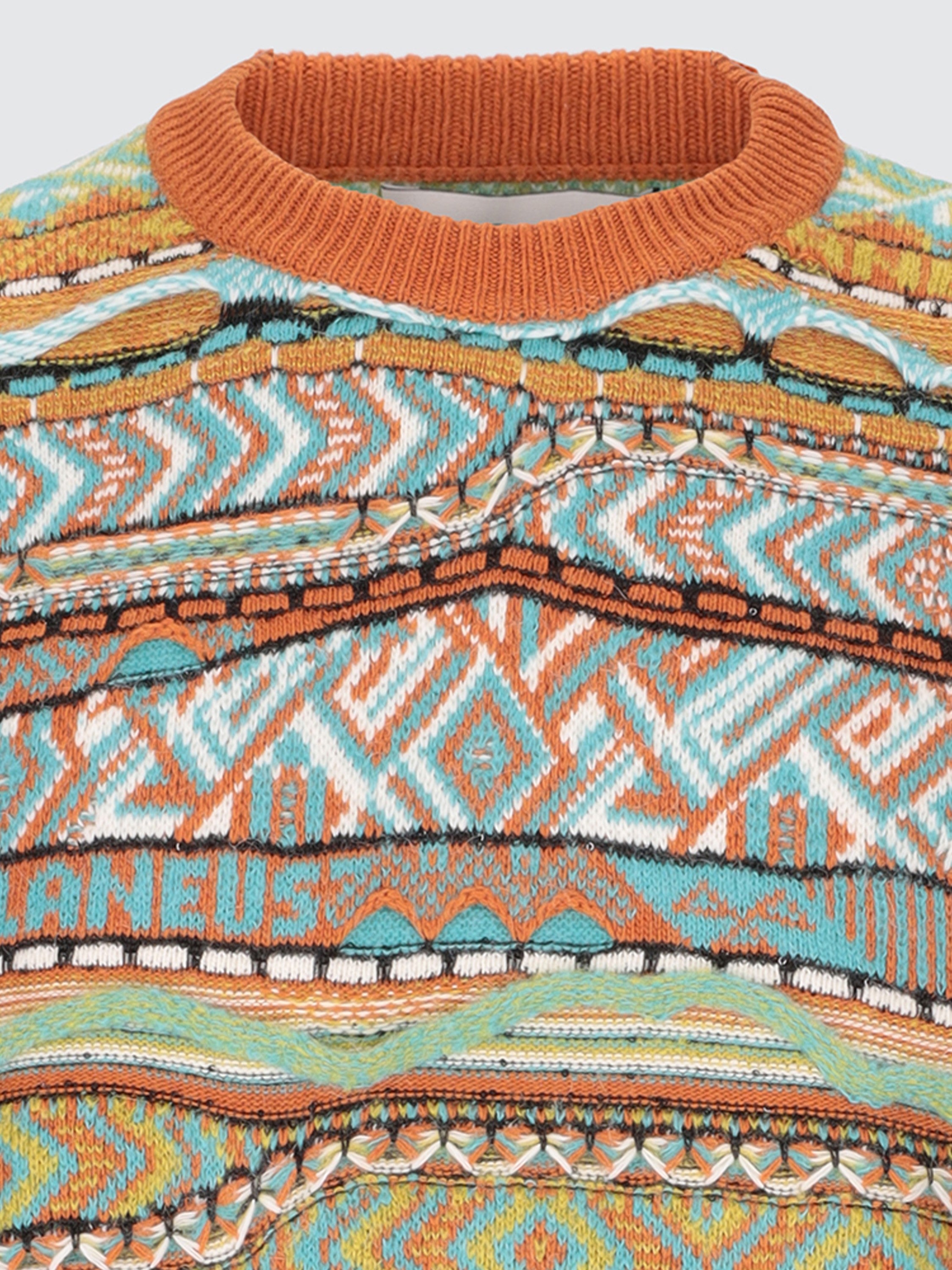 Maglia girocollo jacquard in baby alpaca