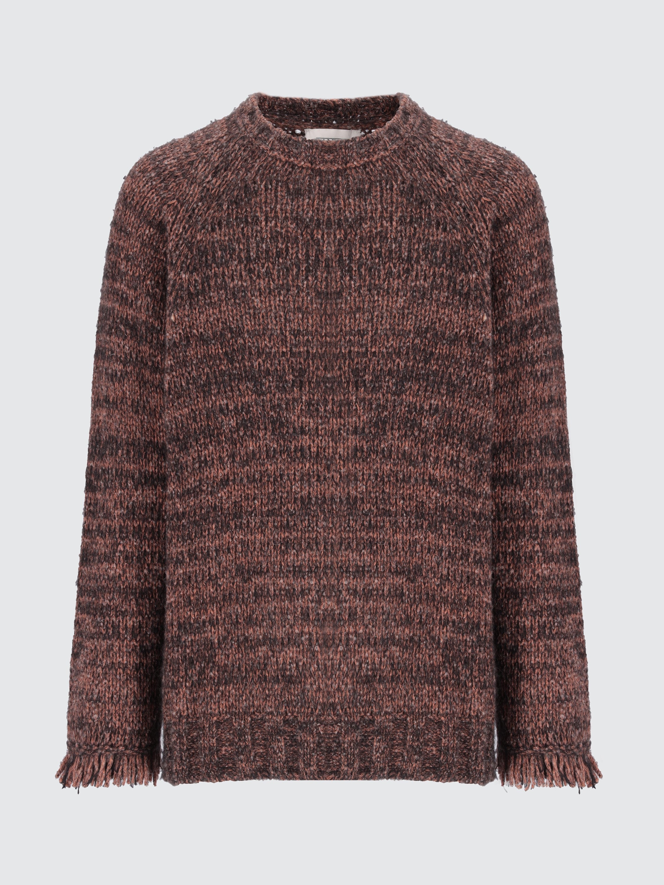 Maglia girocollo in baby alpaca Mouliné