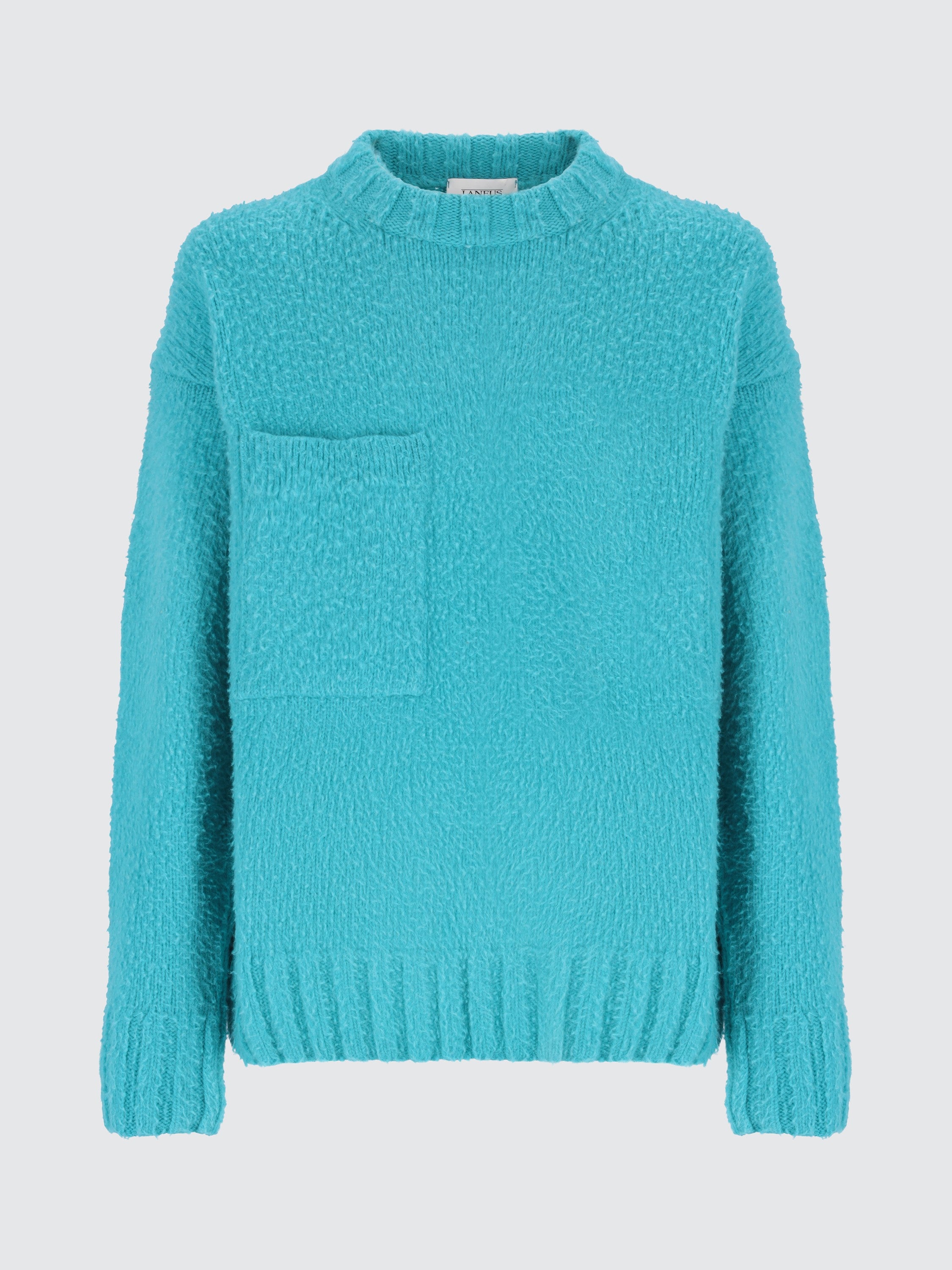 Maglia girocollo in lana patch