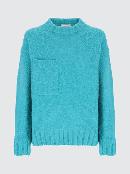 Maglia girocollo in lana patch