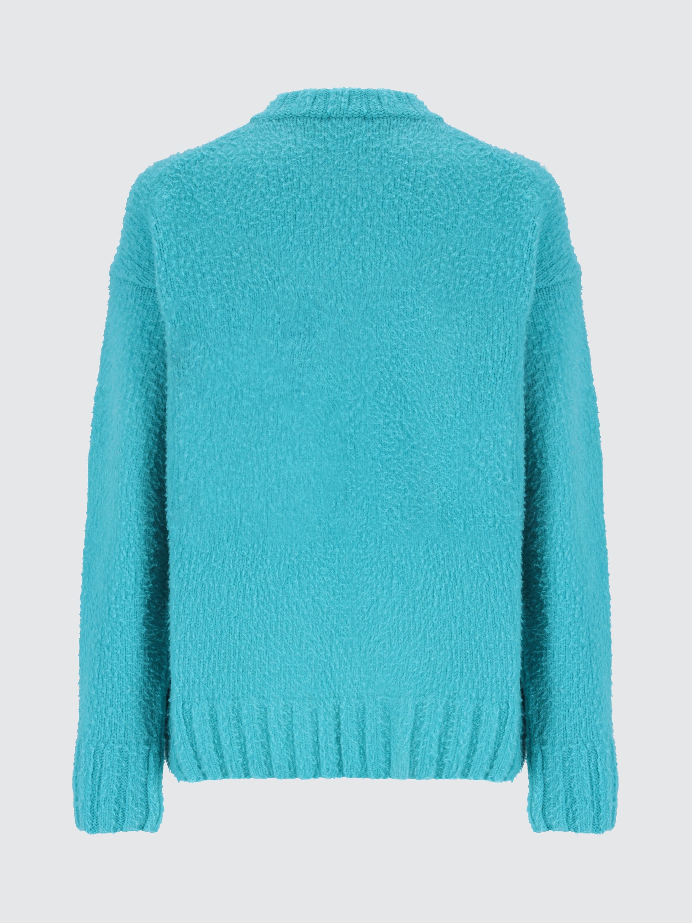 Maglia girocollo in lana patch