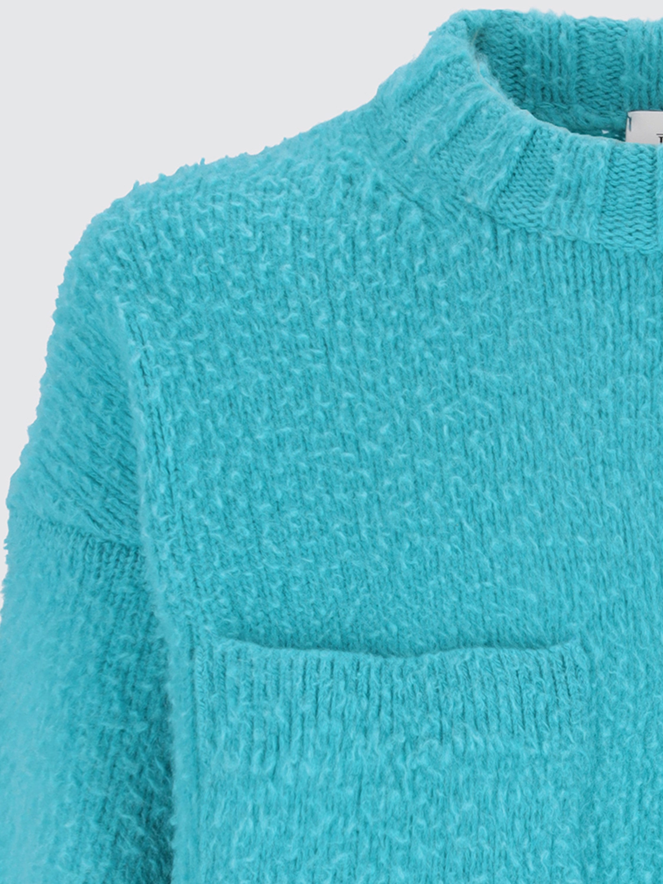 Maglia girocollo in lana patch