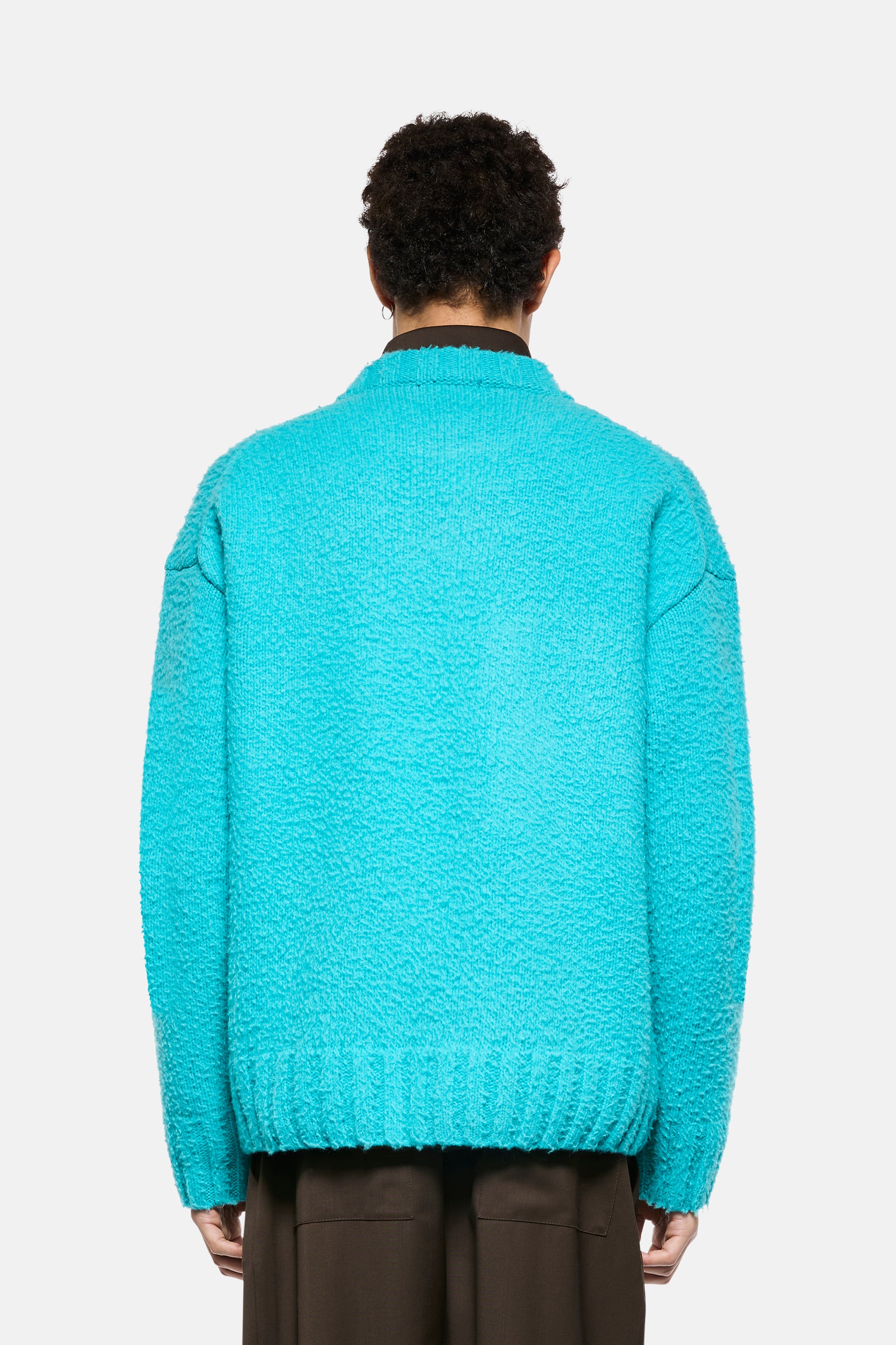 Maglia girocollo in lana patch