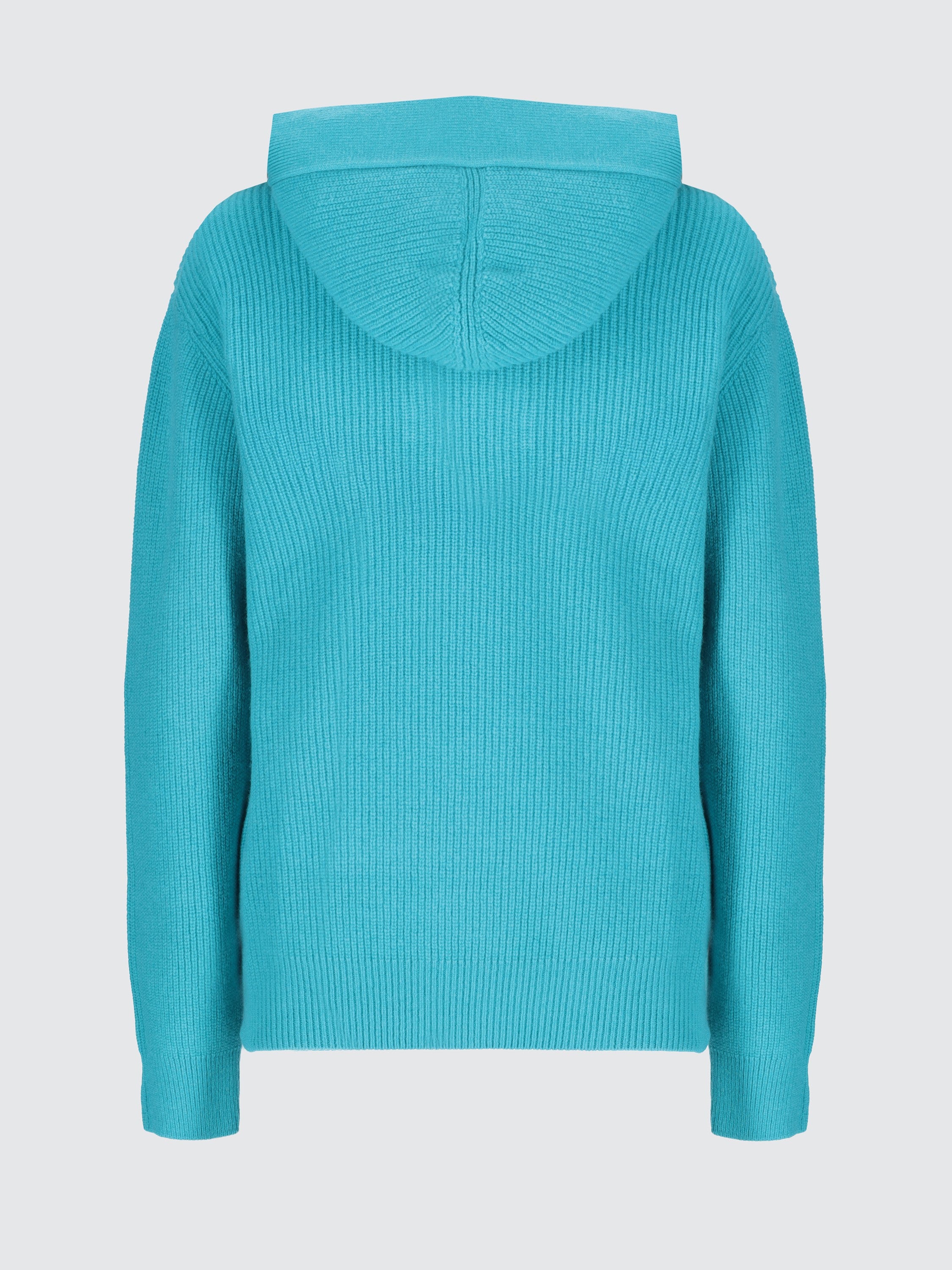 Hoodie scollo a V in lana e cashmere