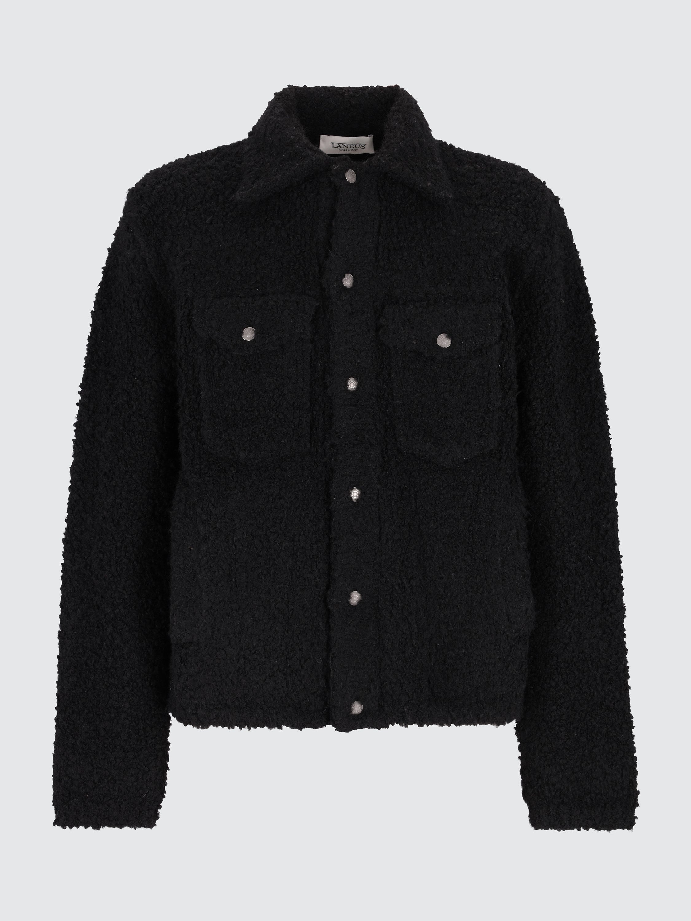 Giacca trucker bouclè in misto lana