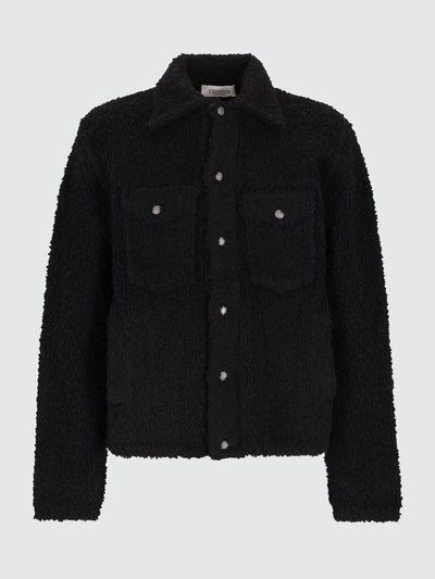 Giacca trucker bouclè in misto lana