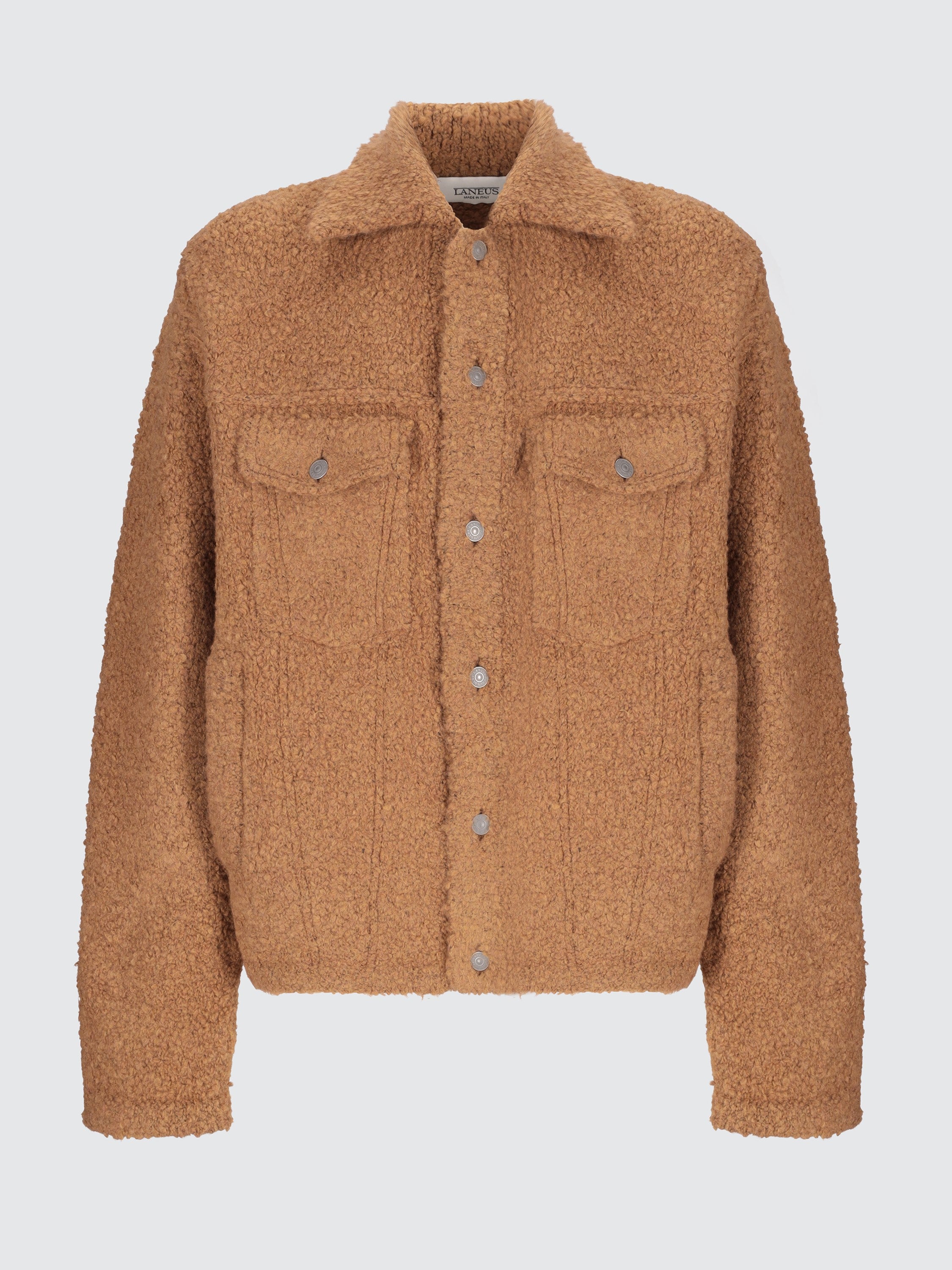 Giacca trucker bouclè in misto lana