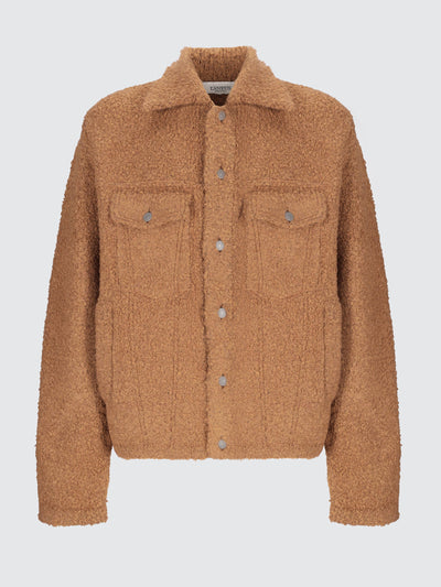 Giacca trucker bouclè in misto lana