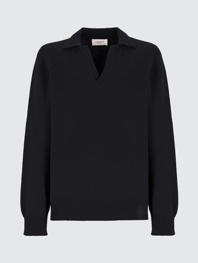 Wool and cashmere polo shirt
