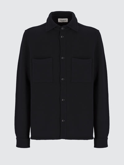 Camicia con cappuccio in lana e cashmere