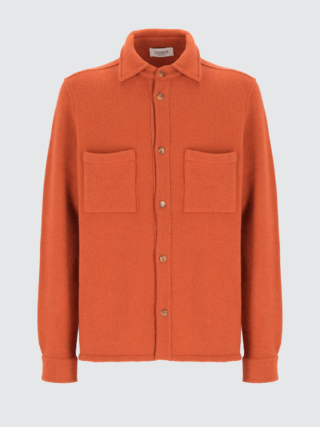 Camicia con cappuccio in lana e cashmere