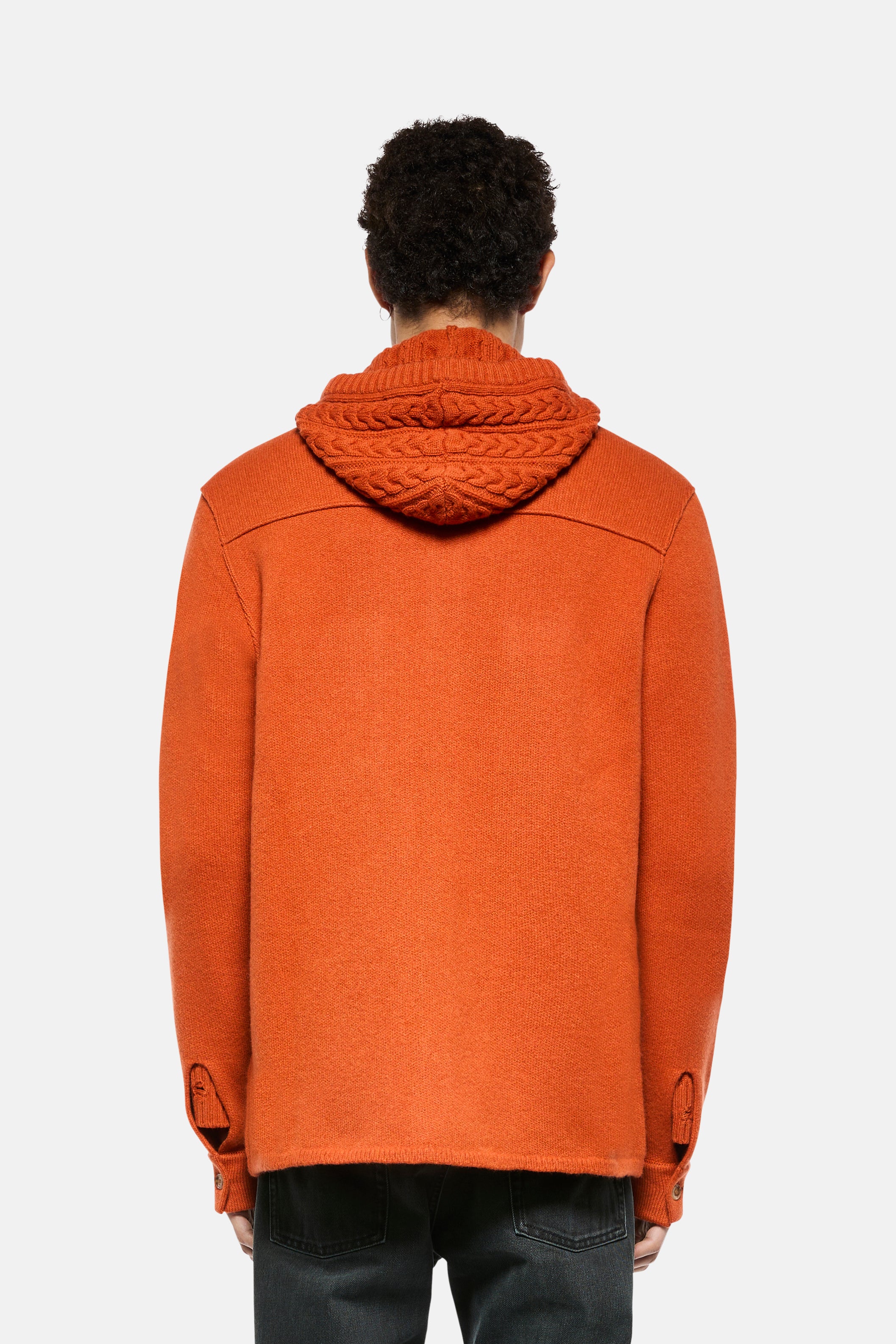 Camicia con cappuccio in lana e cashmere