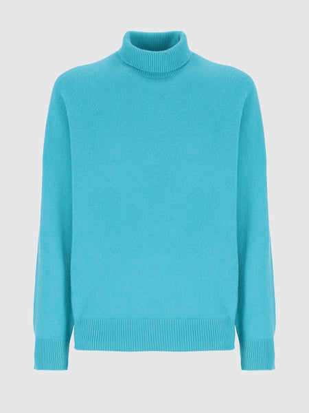 Maglia dolcevita in lana merinos e cashmere