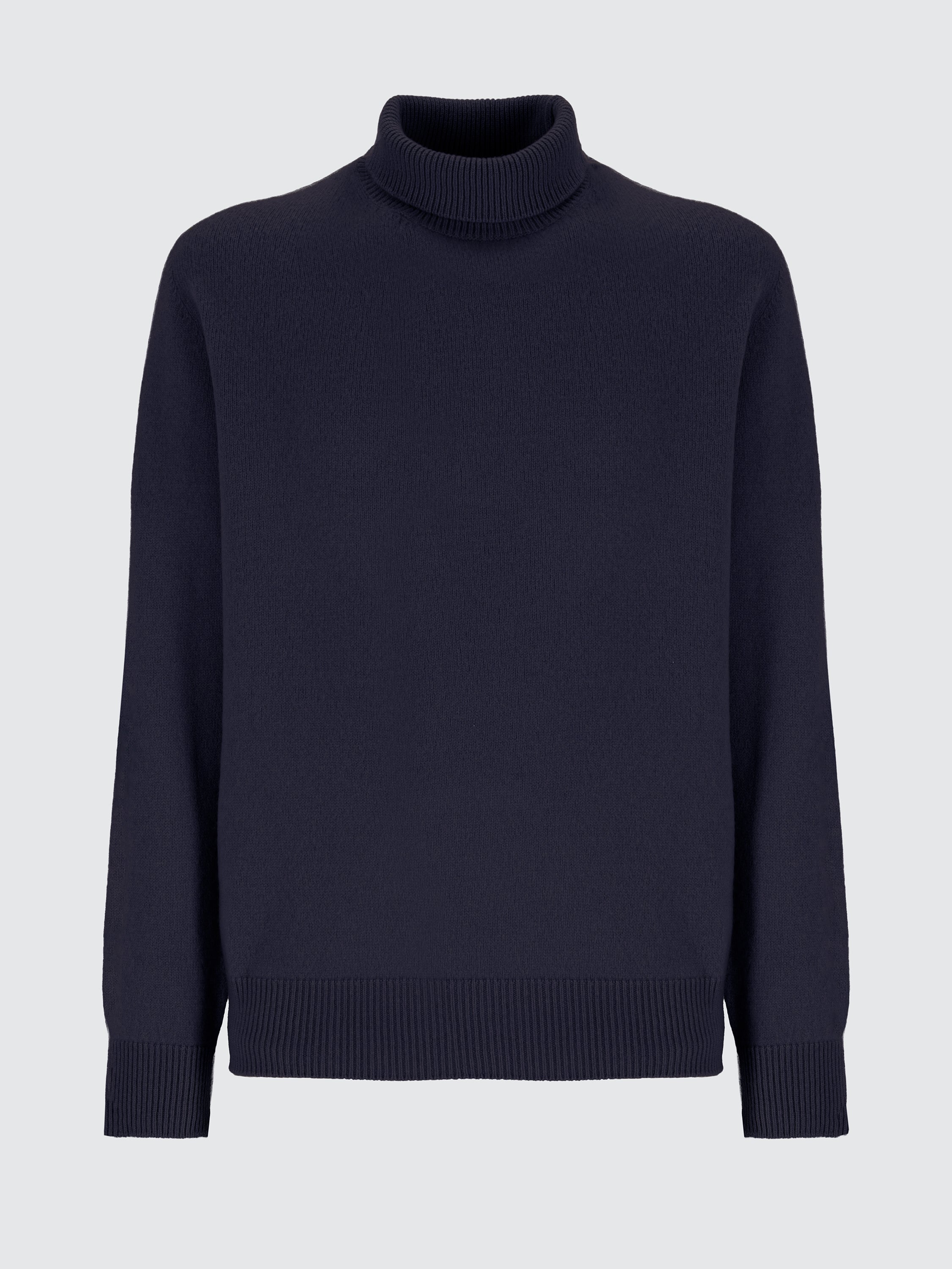 Maglia dolcevita in lana merinos e cashmere