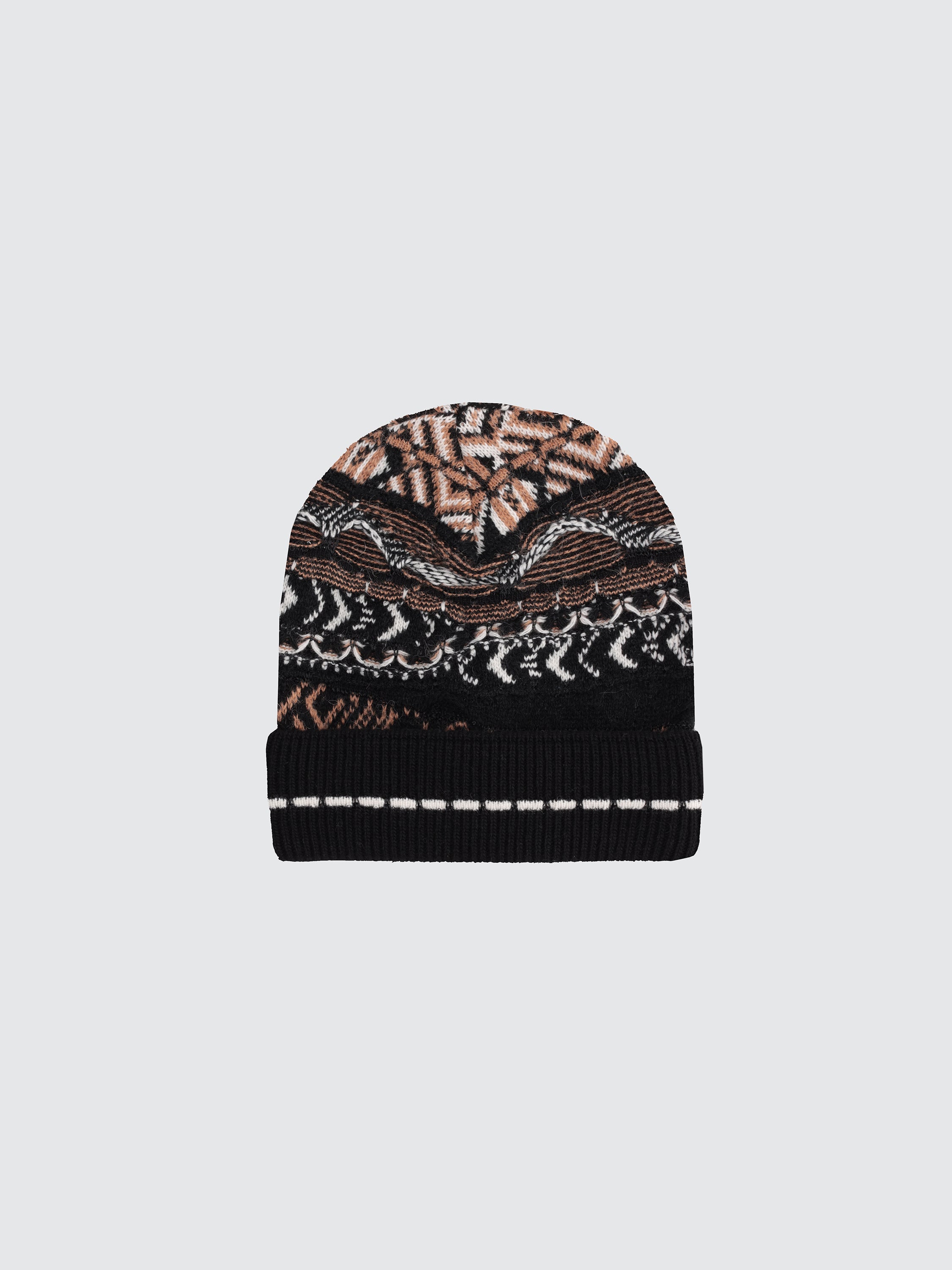 Cappello in alpaca e lana jacquard