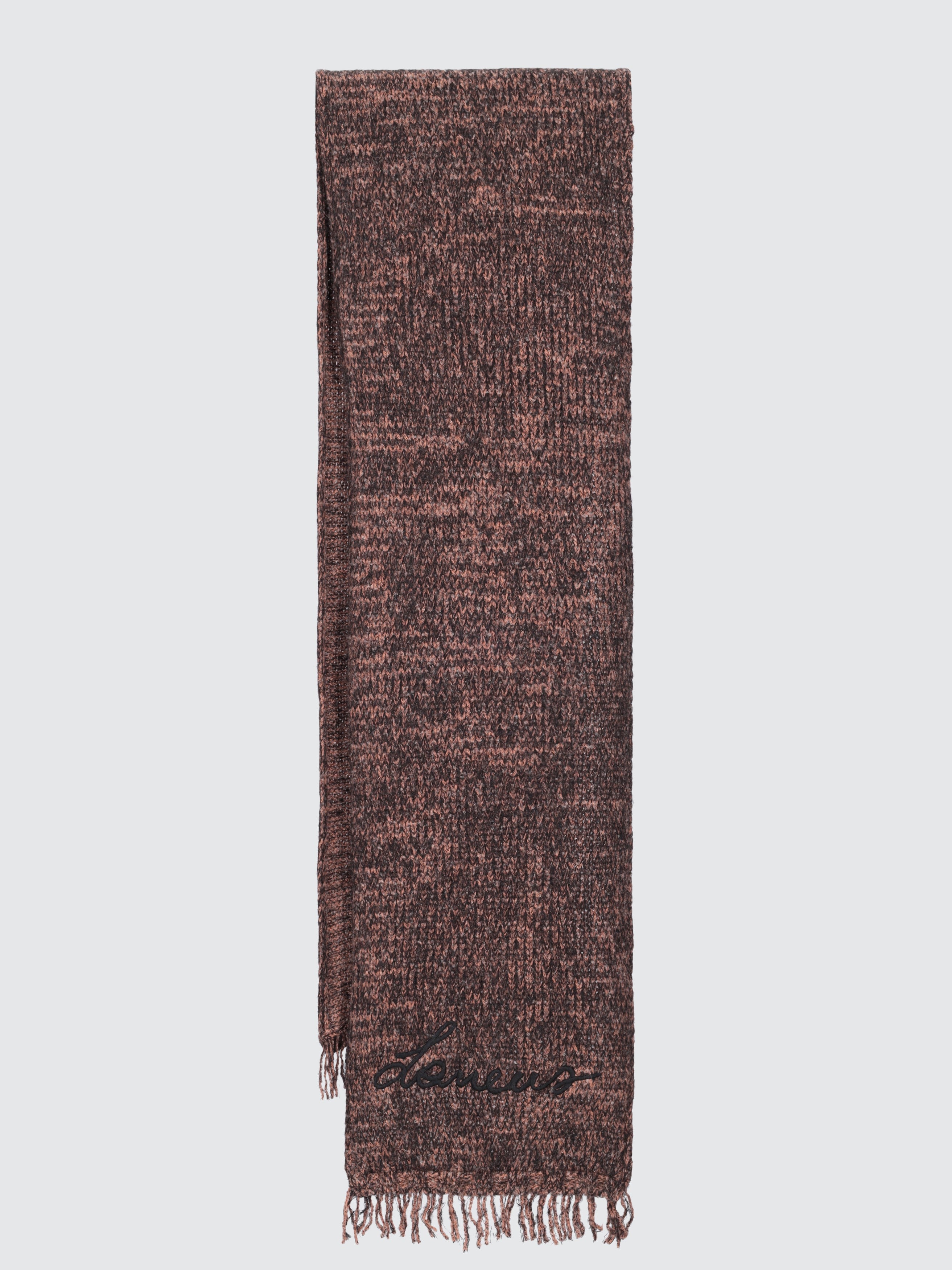 Wool and alpaca mouliné knit scarf