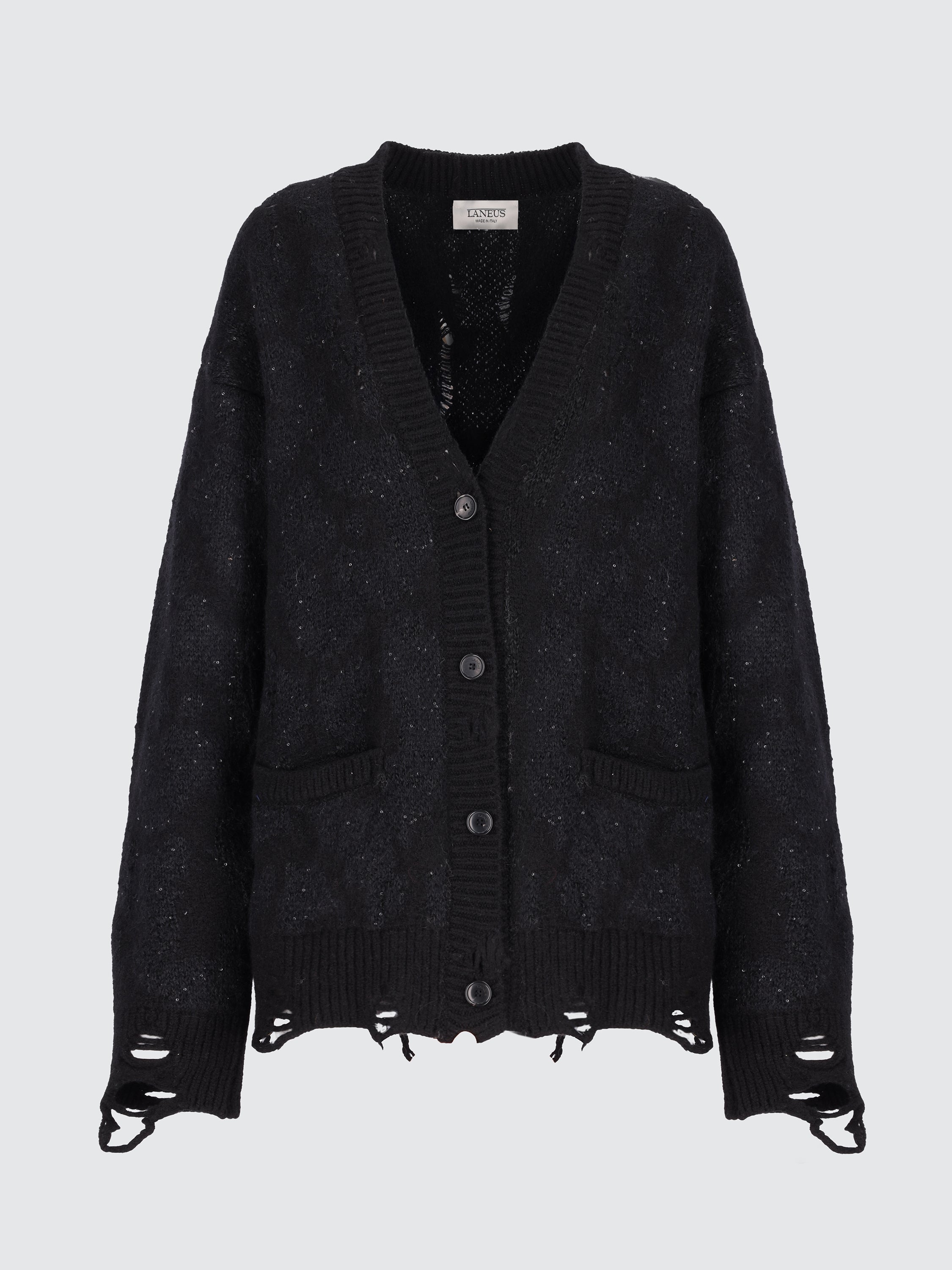Cardigan scollo a V leopard jacquard