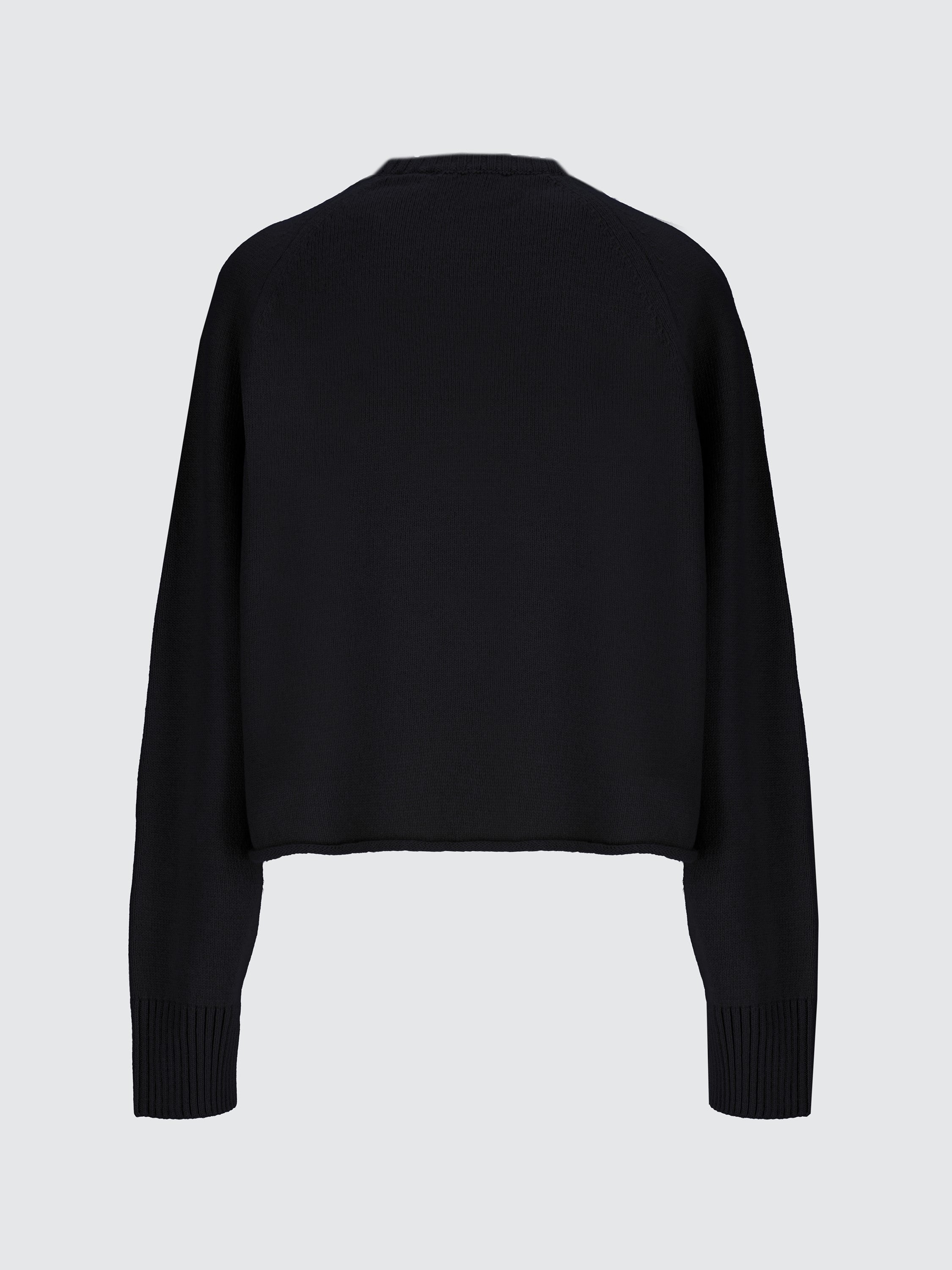 Maglia cropped in lana e cashmere