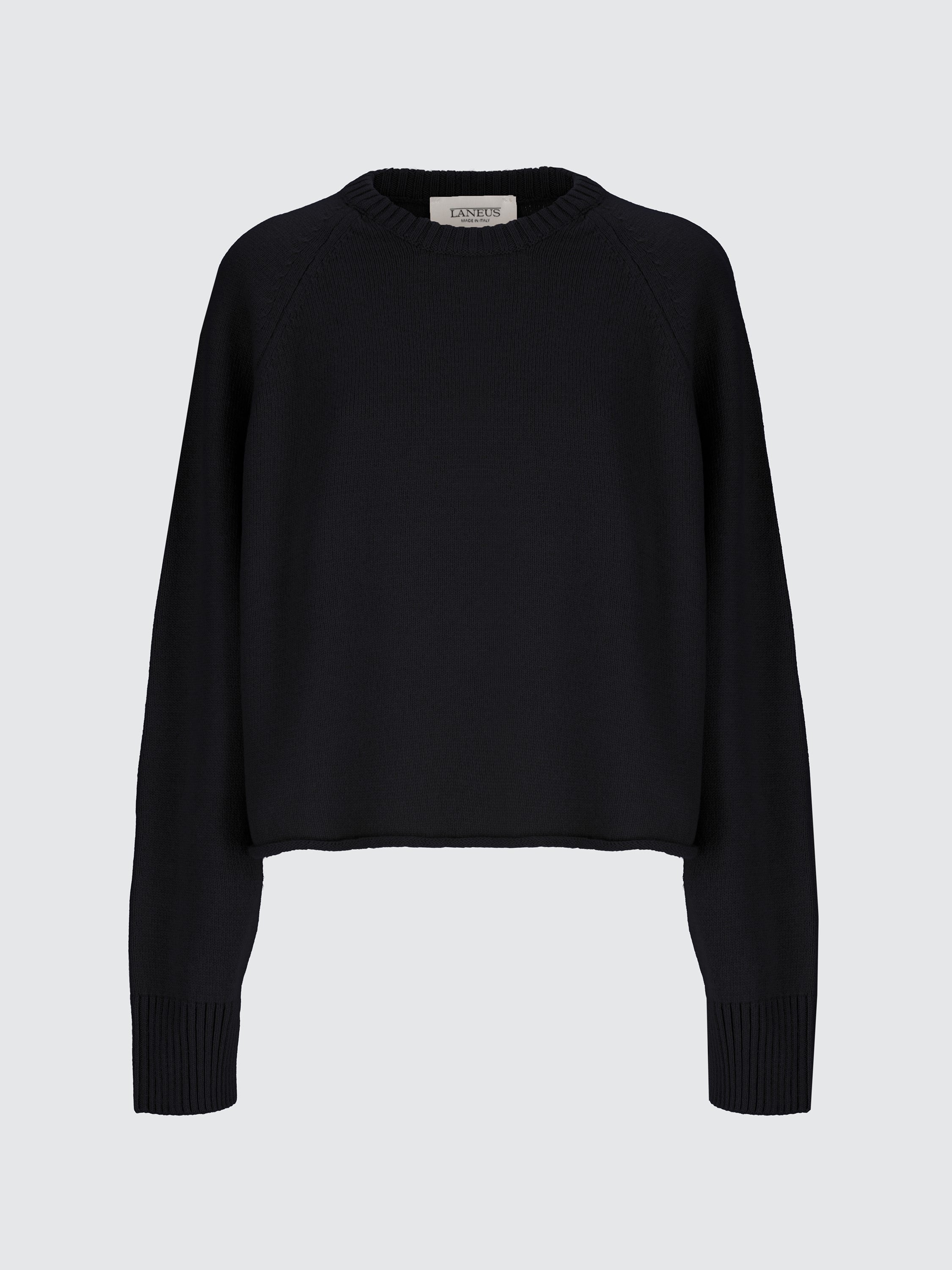 Maglia cropped in lana e cashmere