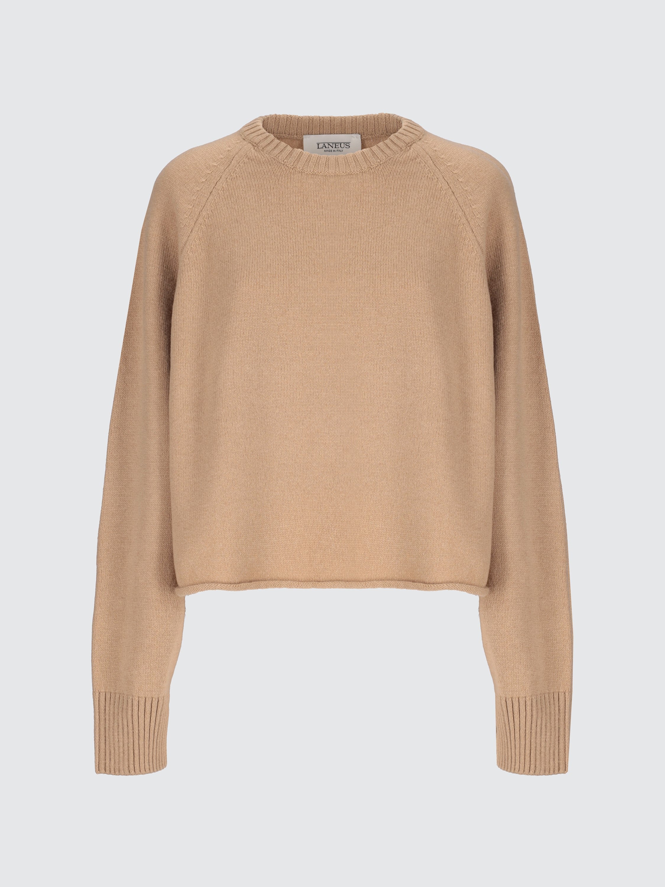 Maglia cropped in lana e cashmere