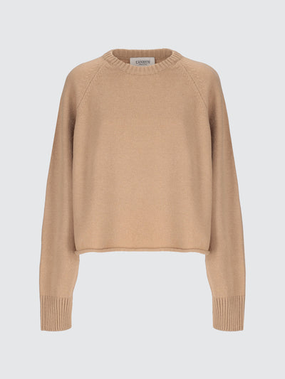 Wool and cashmere cropped jumper