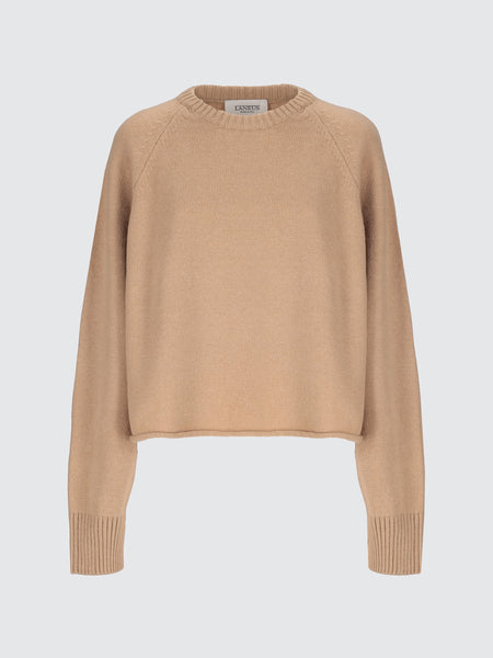 Maglia cropped in lana e cashmere