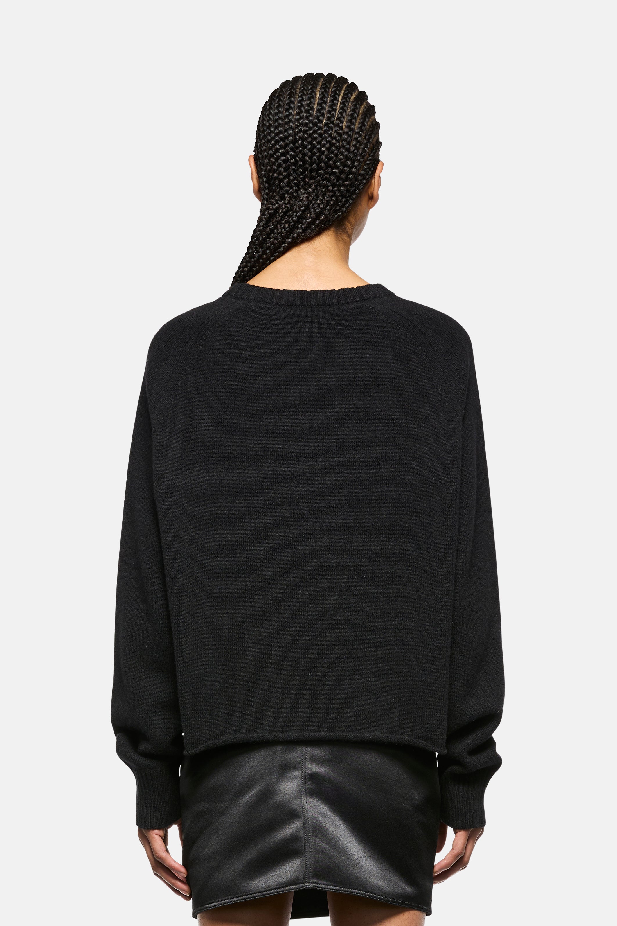 Maglia cropped in lana e cashmere