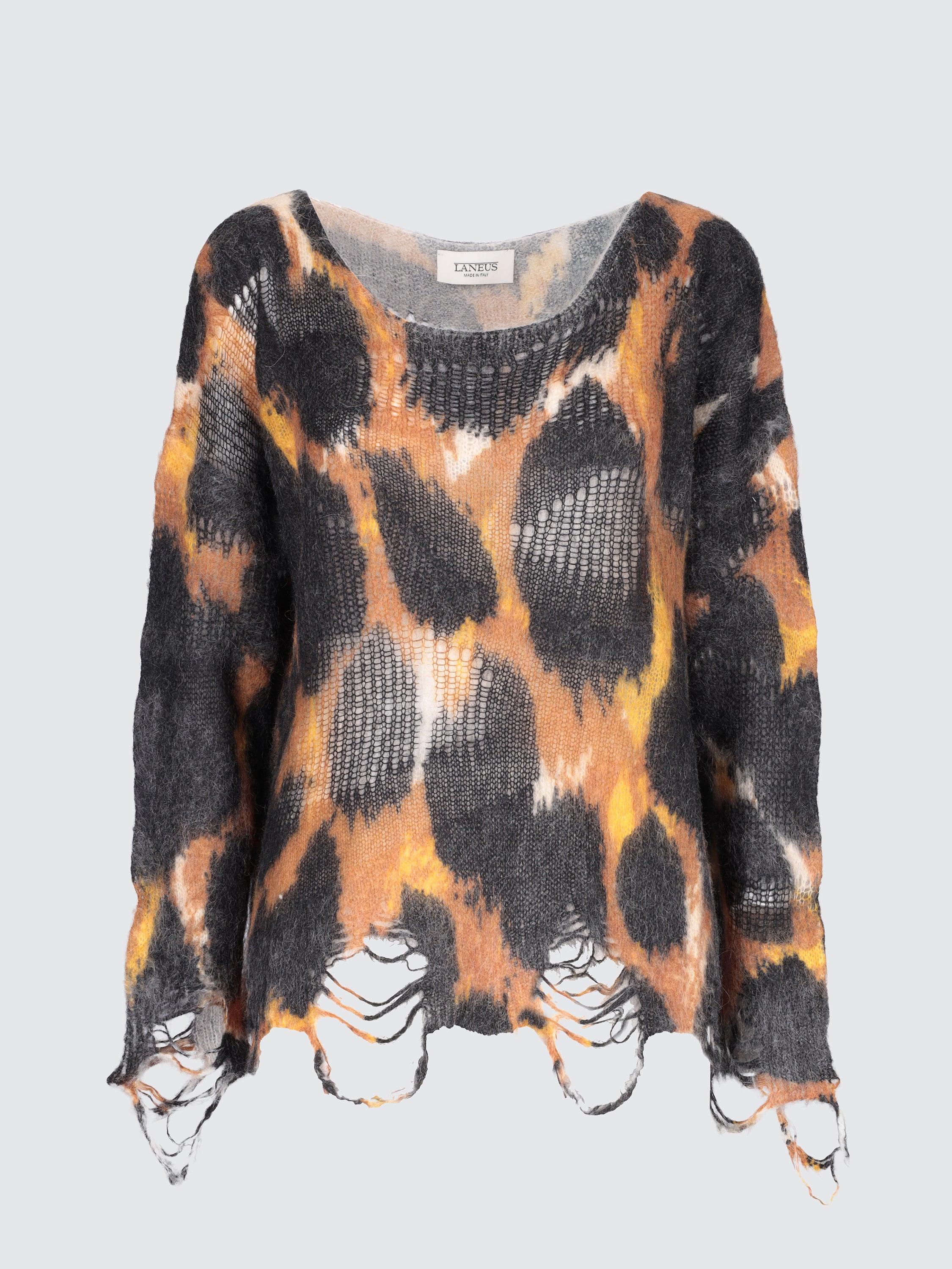Maglia leopard in lana destroyed