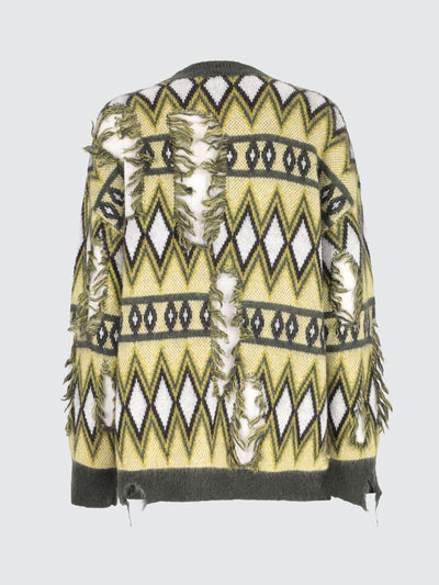 Maglia in lana gemetrical destroyed