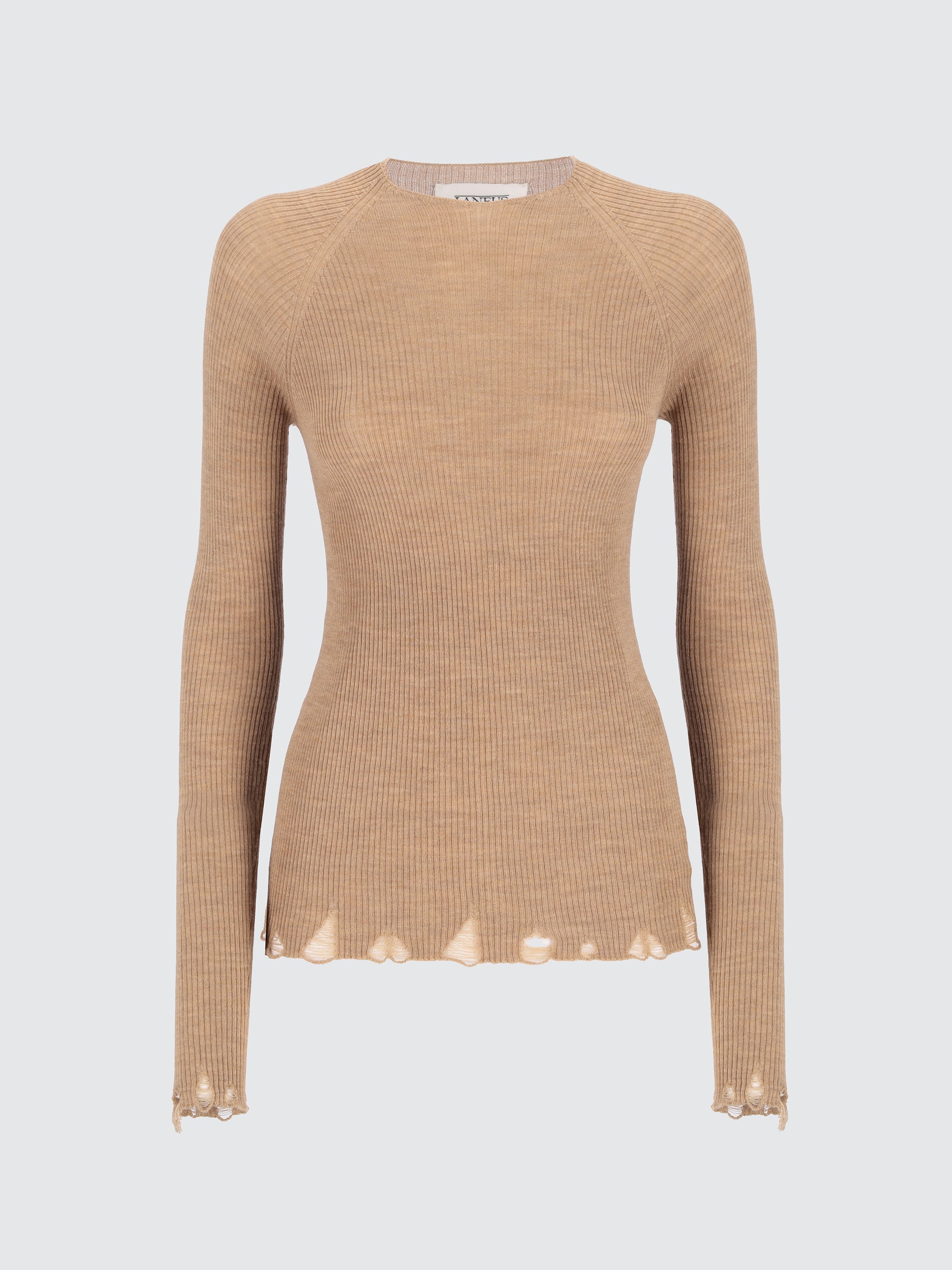 Maglia a costina in lana extrafine