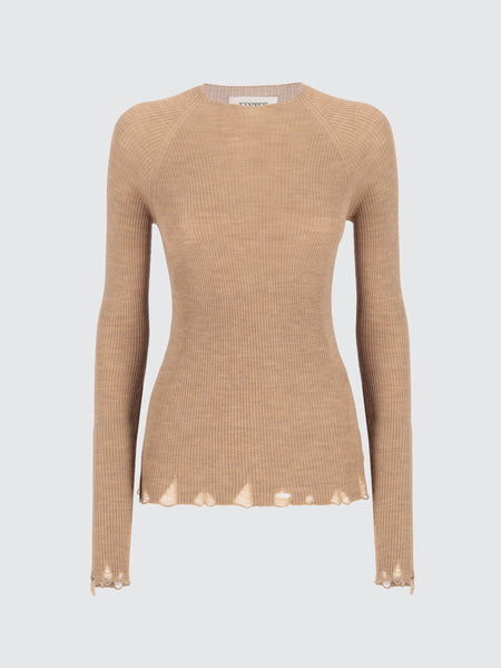 Maglia a costina in lana extrafine