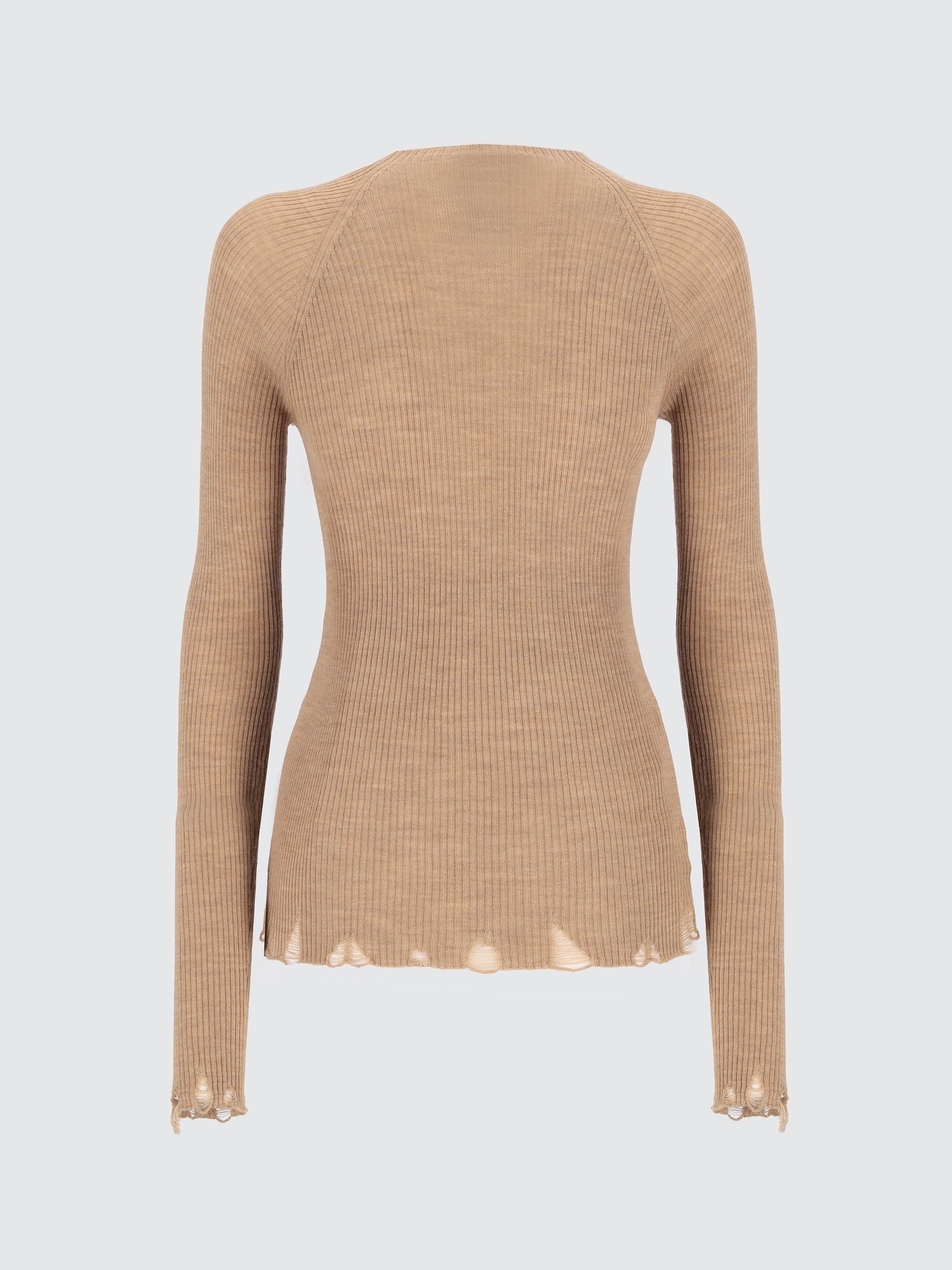 Maglia a costina in lana extrafine