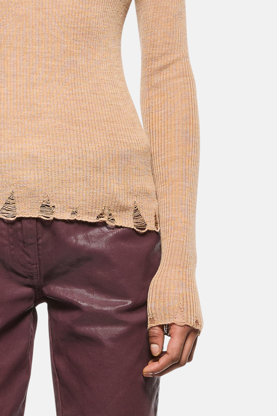 Maglia a costina in lana extrafine