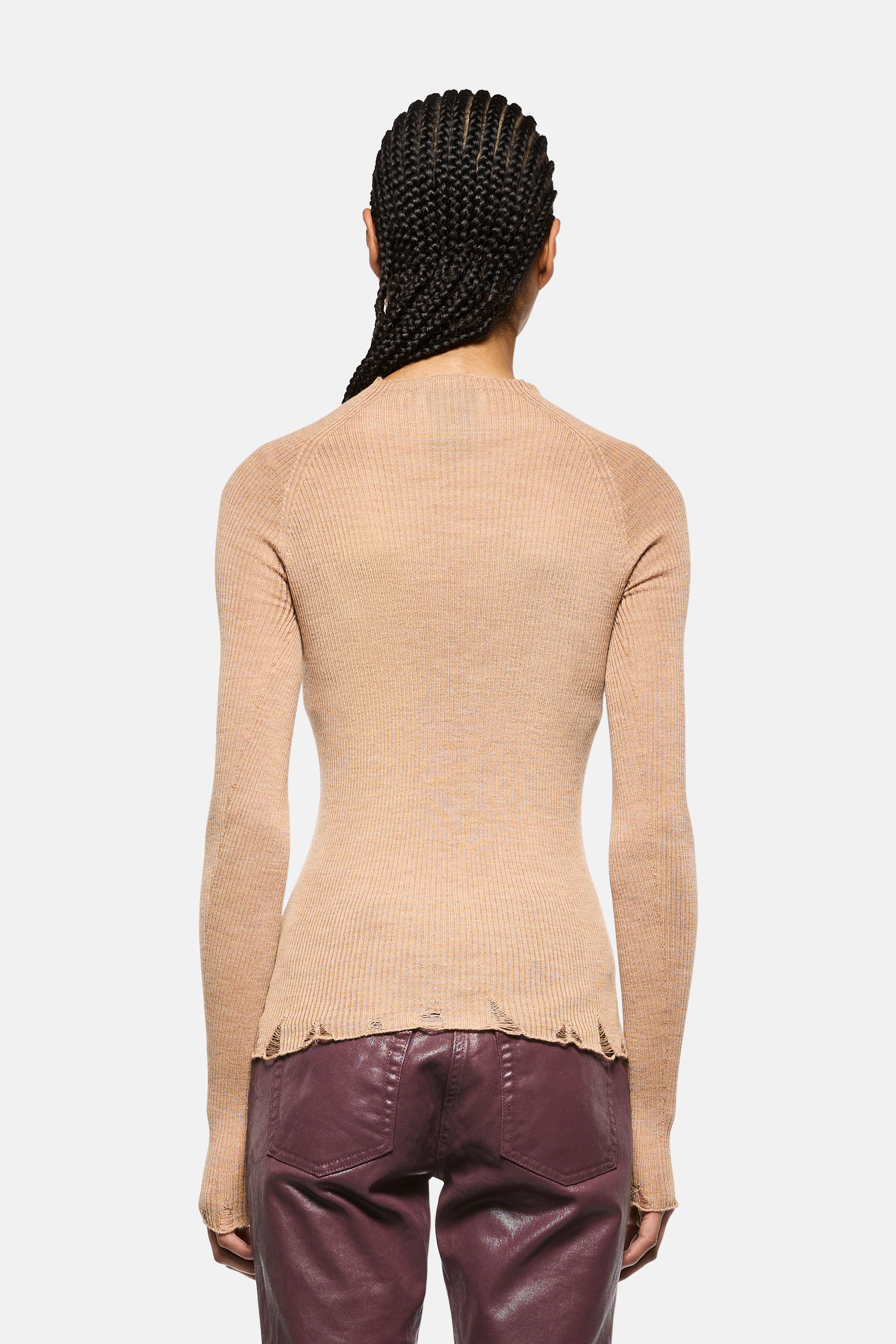 Maglia a costina in lana extrafine