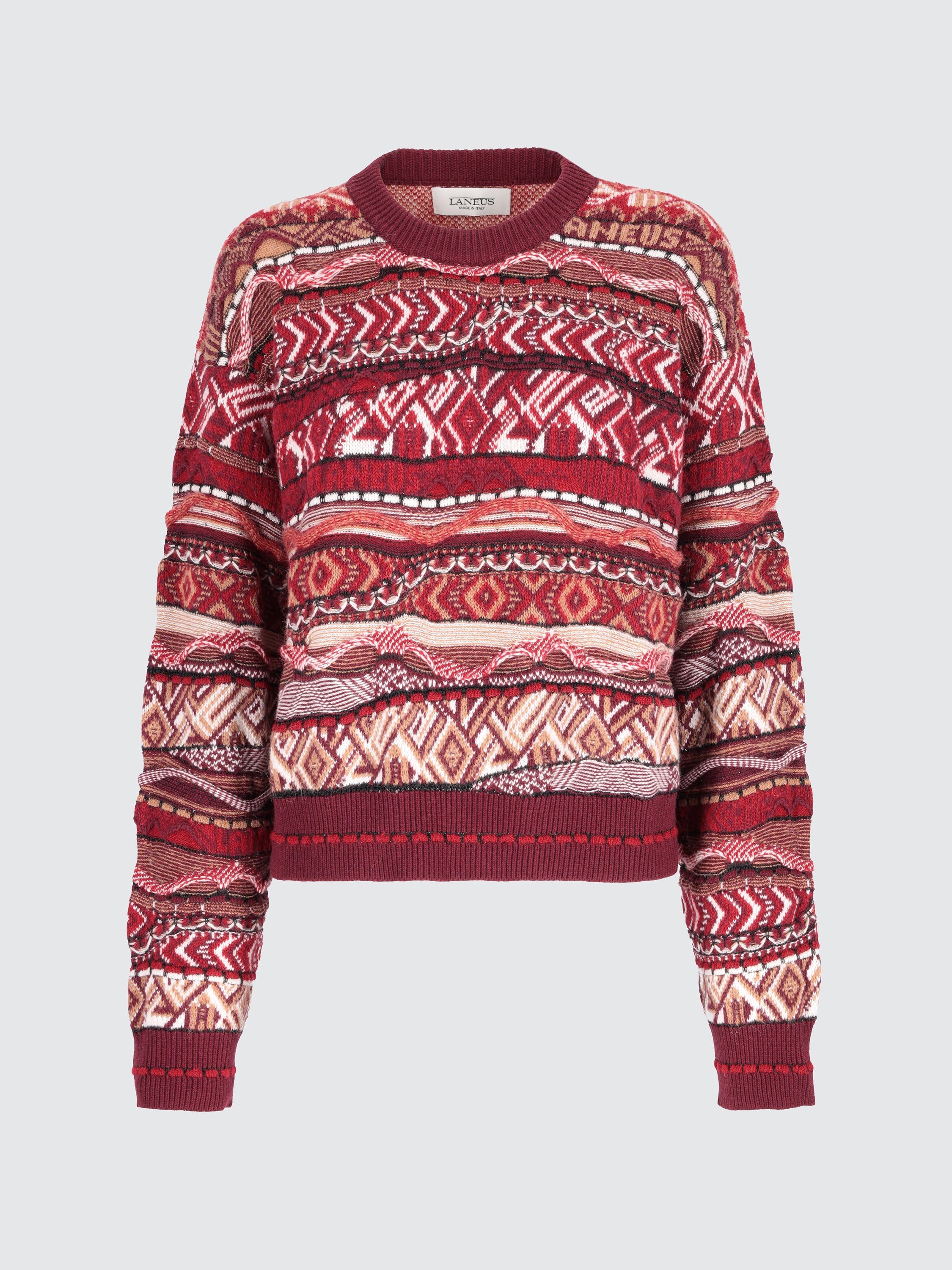 Laneus jacquard cropped jumper
