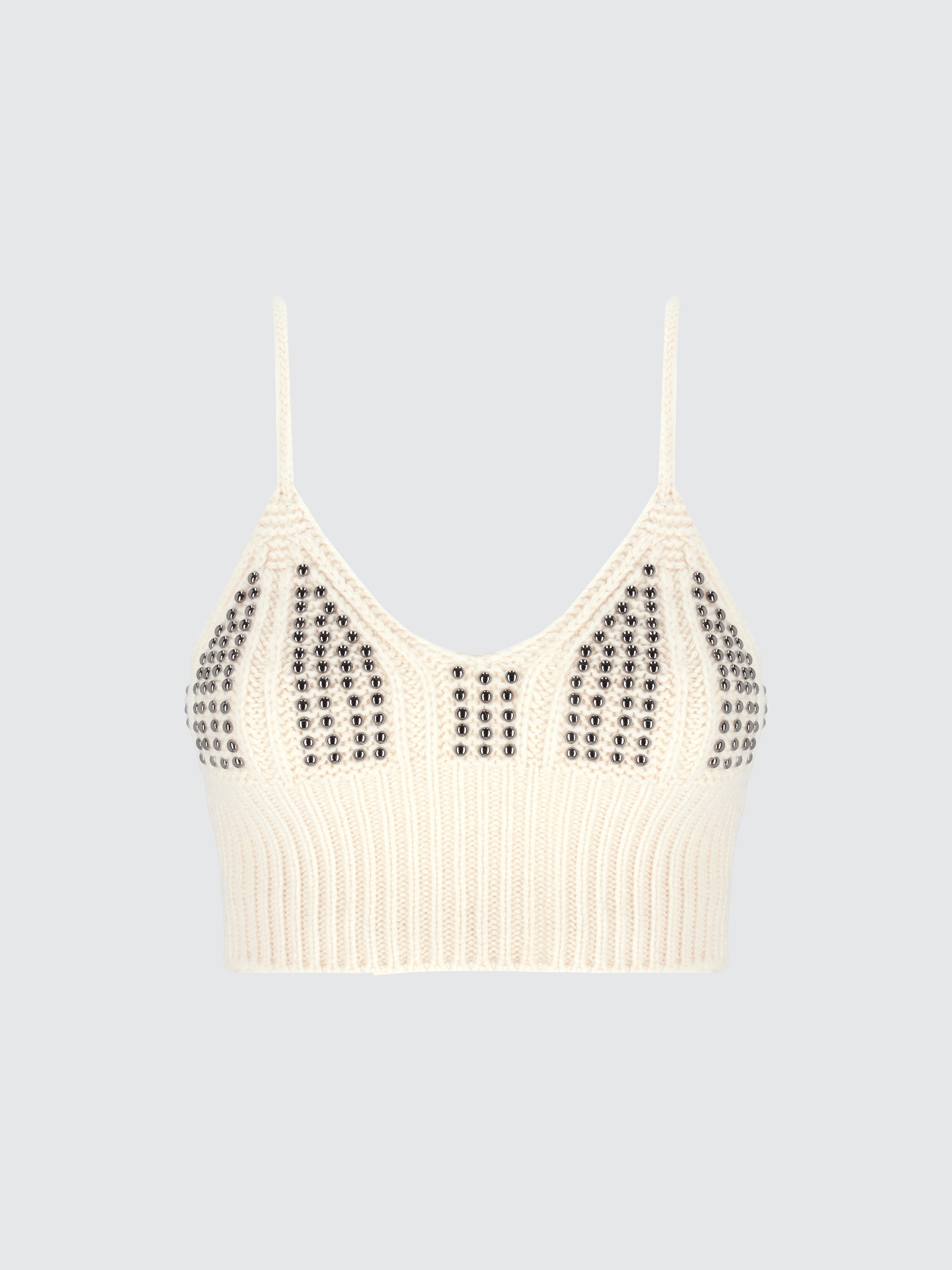 Top crop in maglia studs
