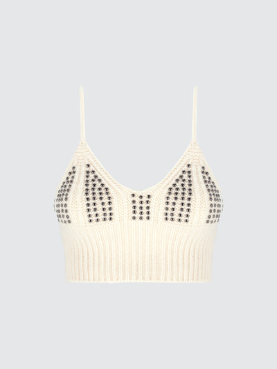 Top crop in maglia studs