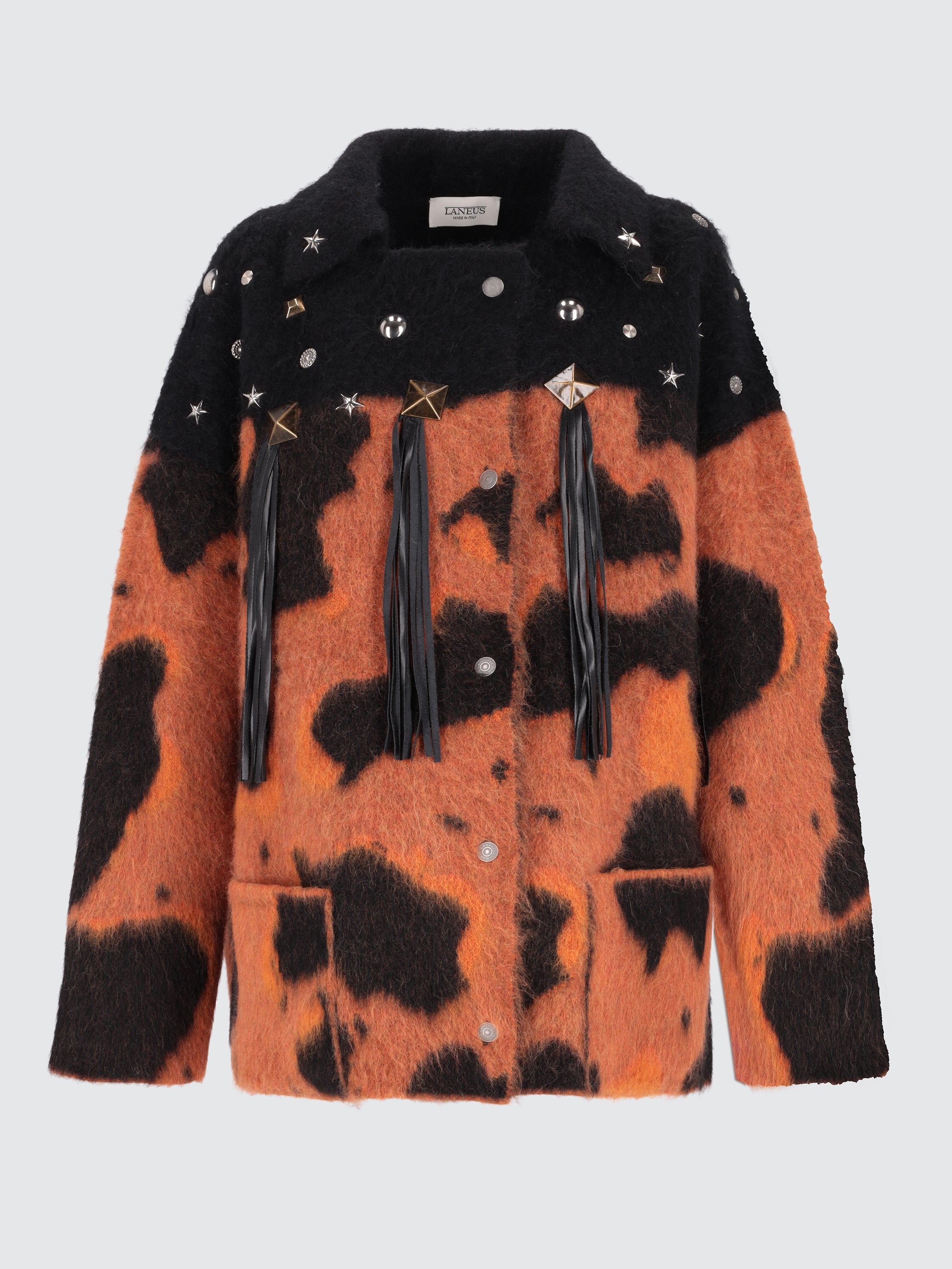Leopard-effect jacquard jacket