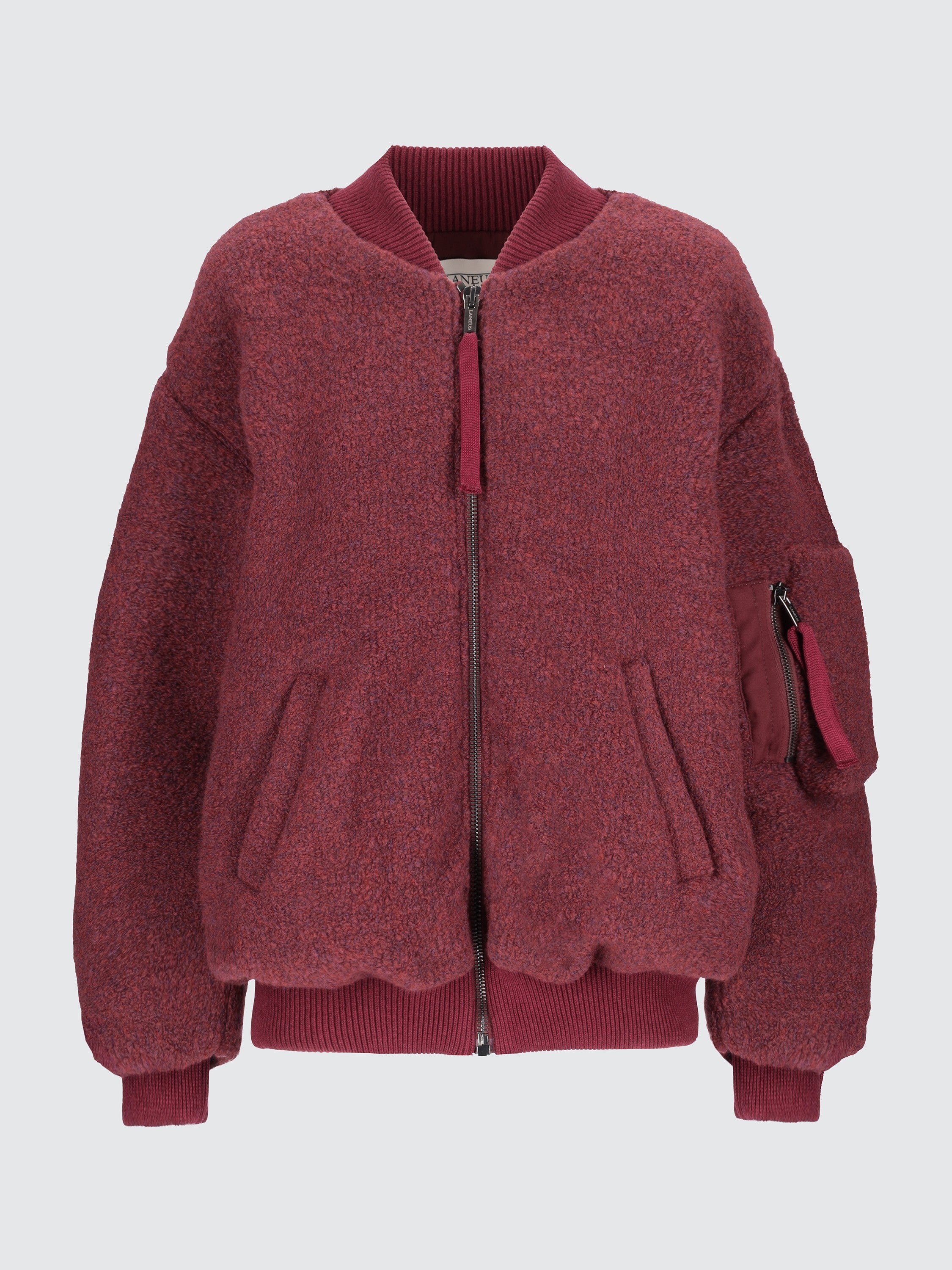 Bouclé knit bomber jacket