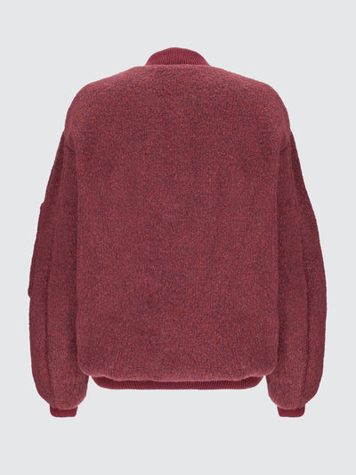 Bouclé knit bomber jacket