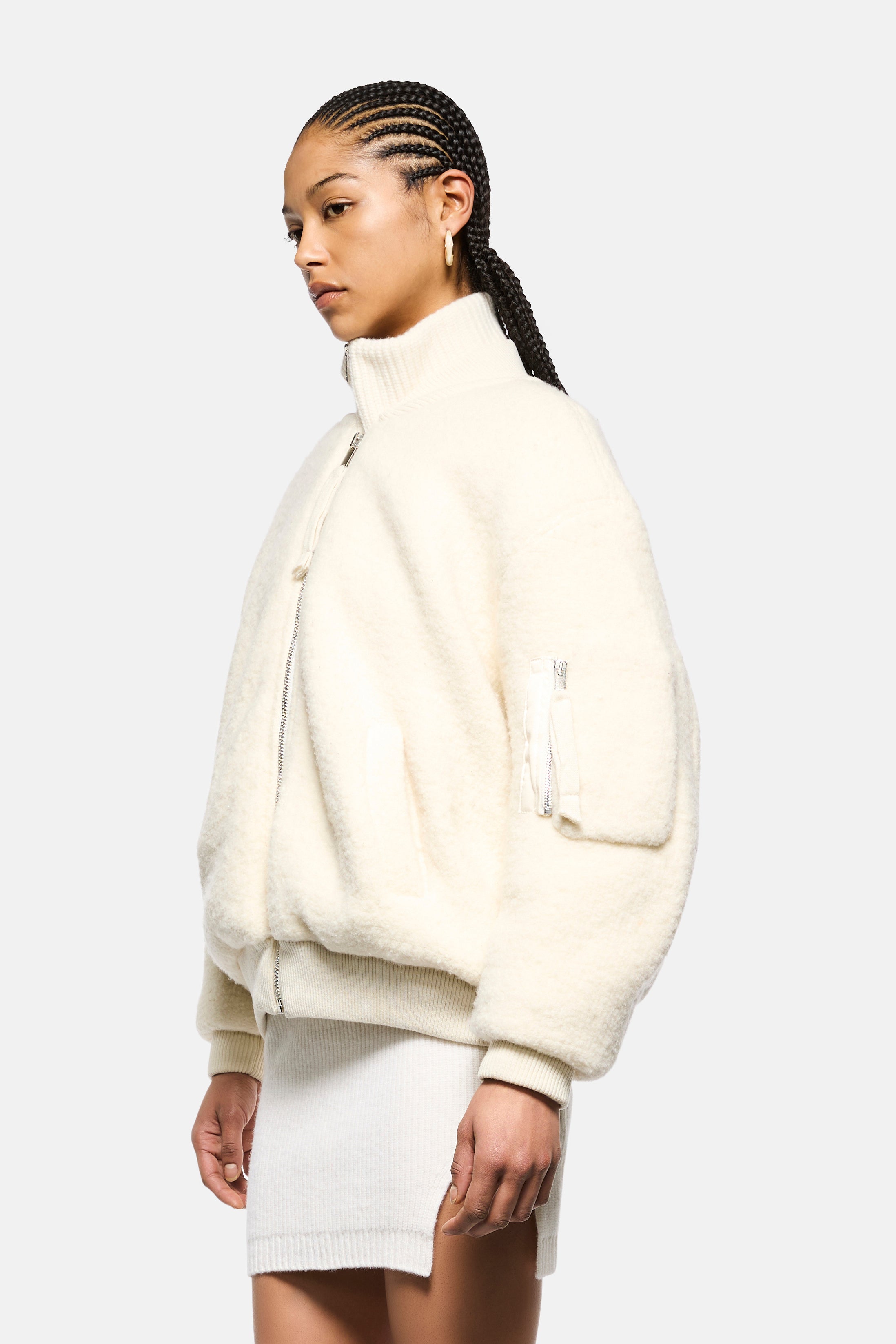 Bouclé knit bomber jacket – Laneus